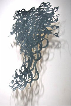 "Blue Chaos", Unique Hanging Paper Sculpture