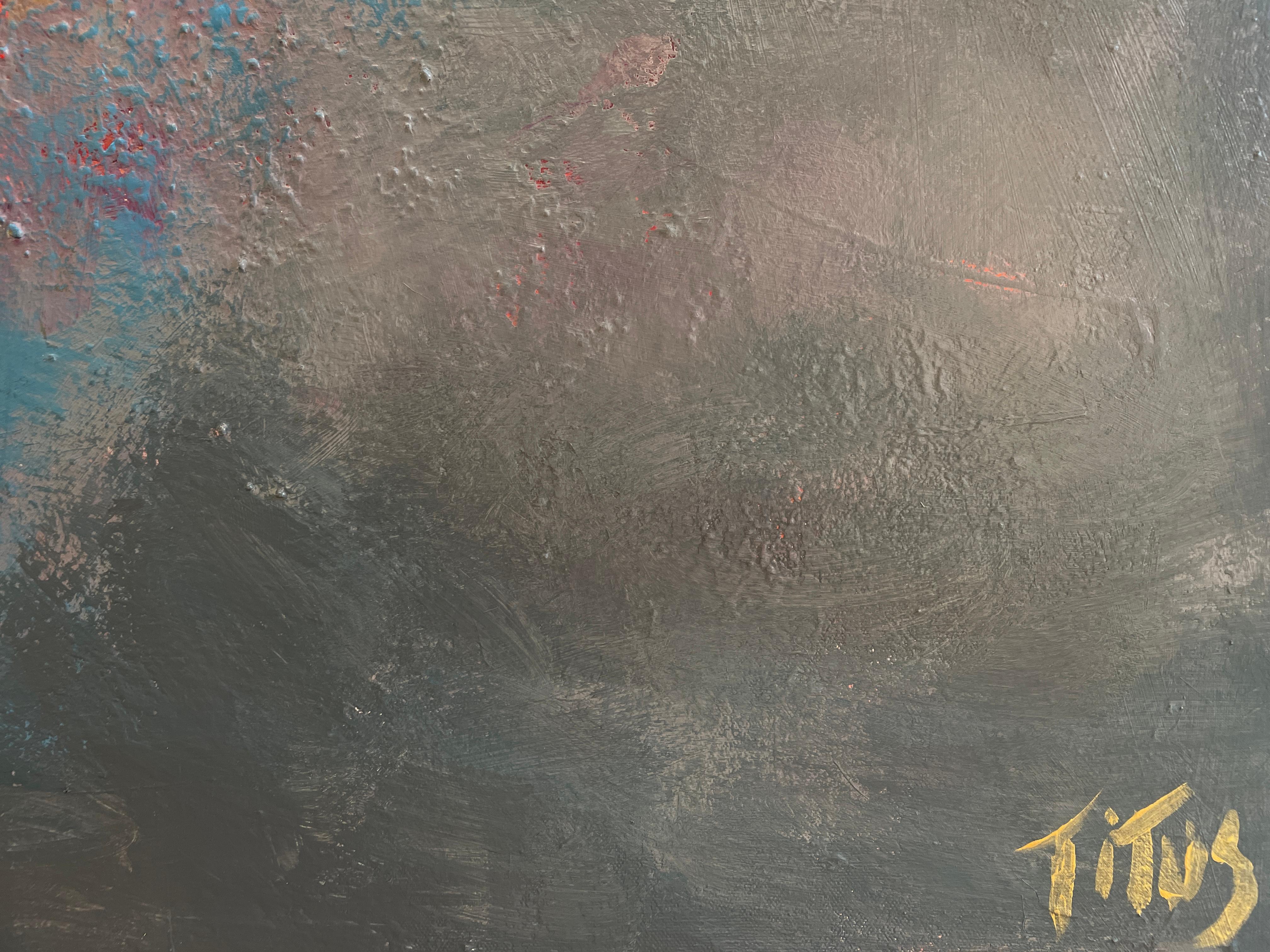 „Konciousness“ von Mary Titus - Großes strukturiertes Gemälde des abstrakten Expressionismus 4