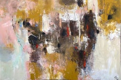 'Marketplace' by Mary Titus - Abstract Expressionism with Pink and Earth Tones