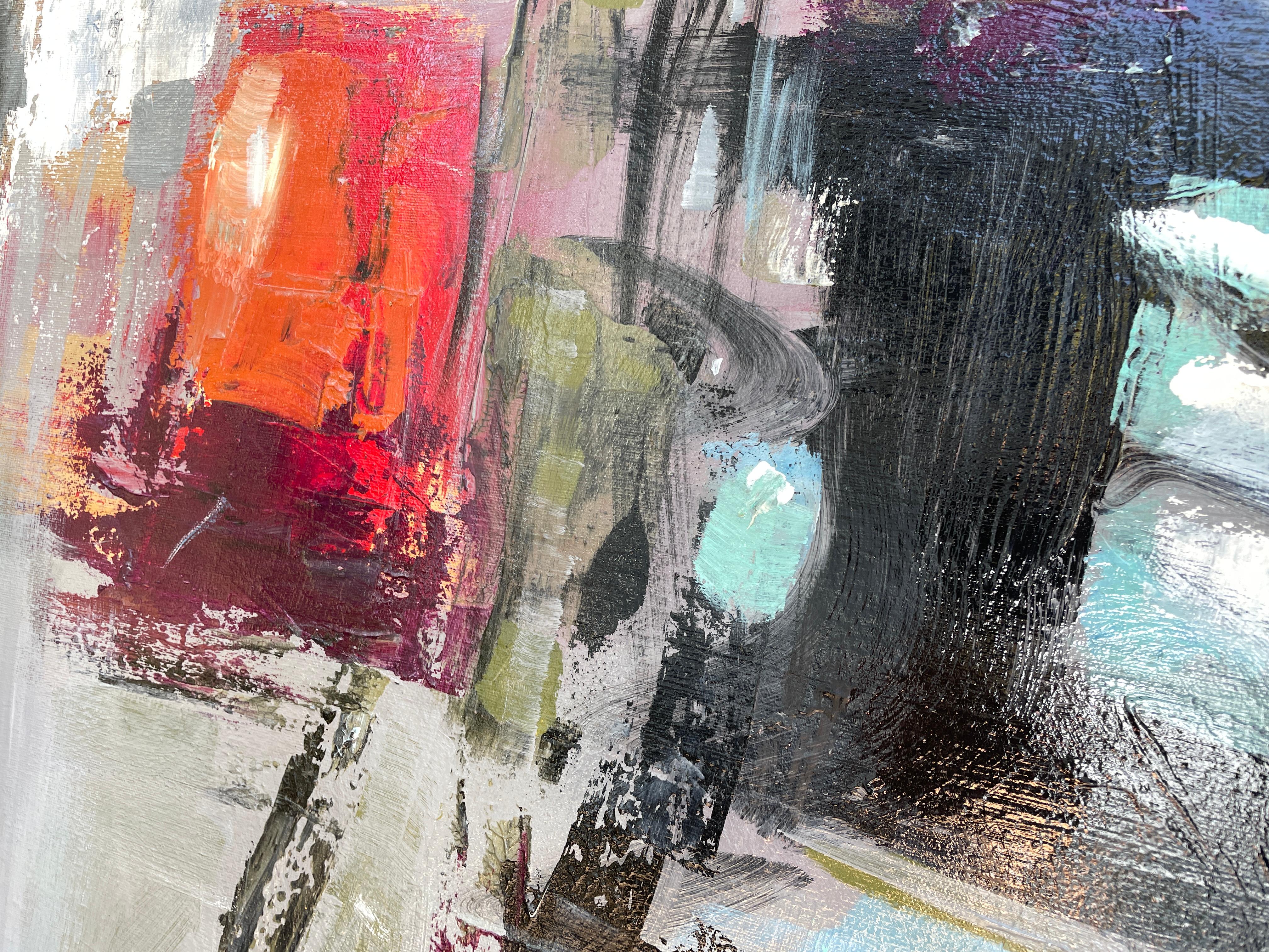 Paradox de Mary Titus - Peinture expressionniste abstraite verte et grise 4