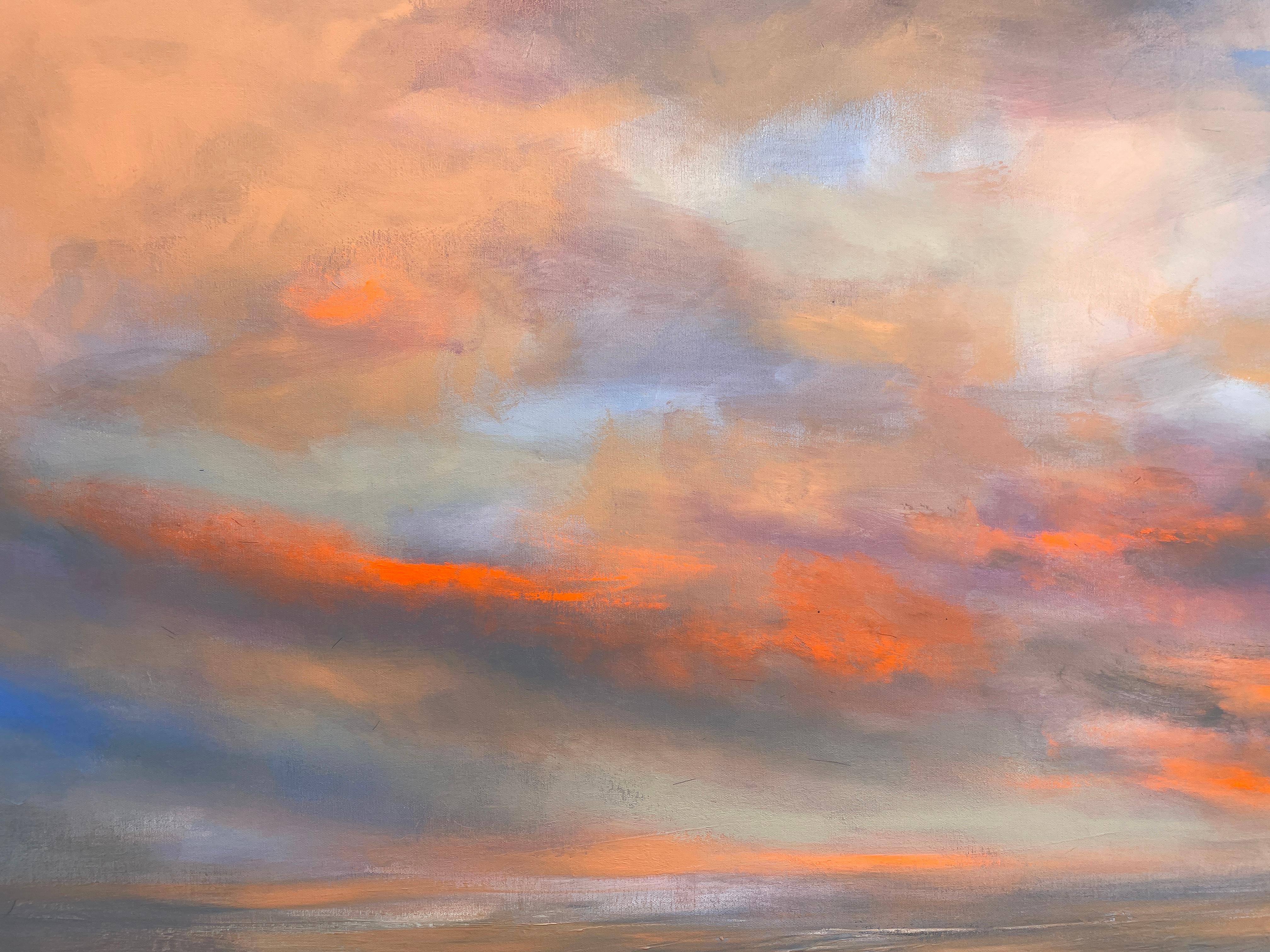 'Silence' - Sunset Over the Ocean - Large Abstract Expressionist Seascape 1