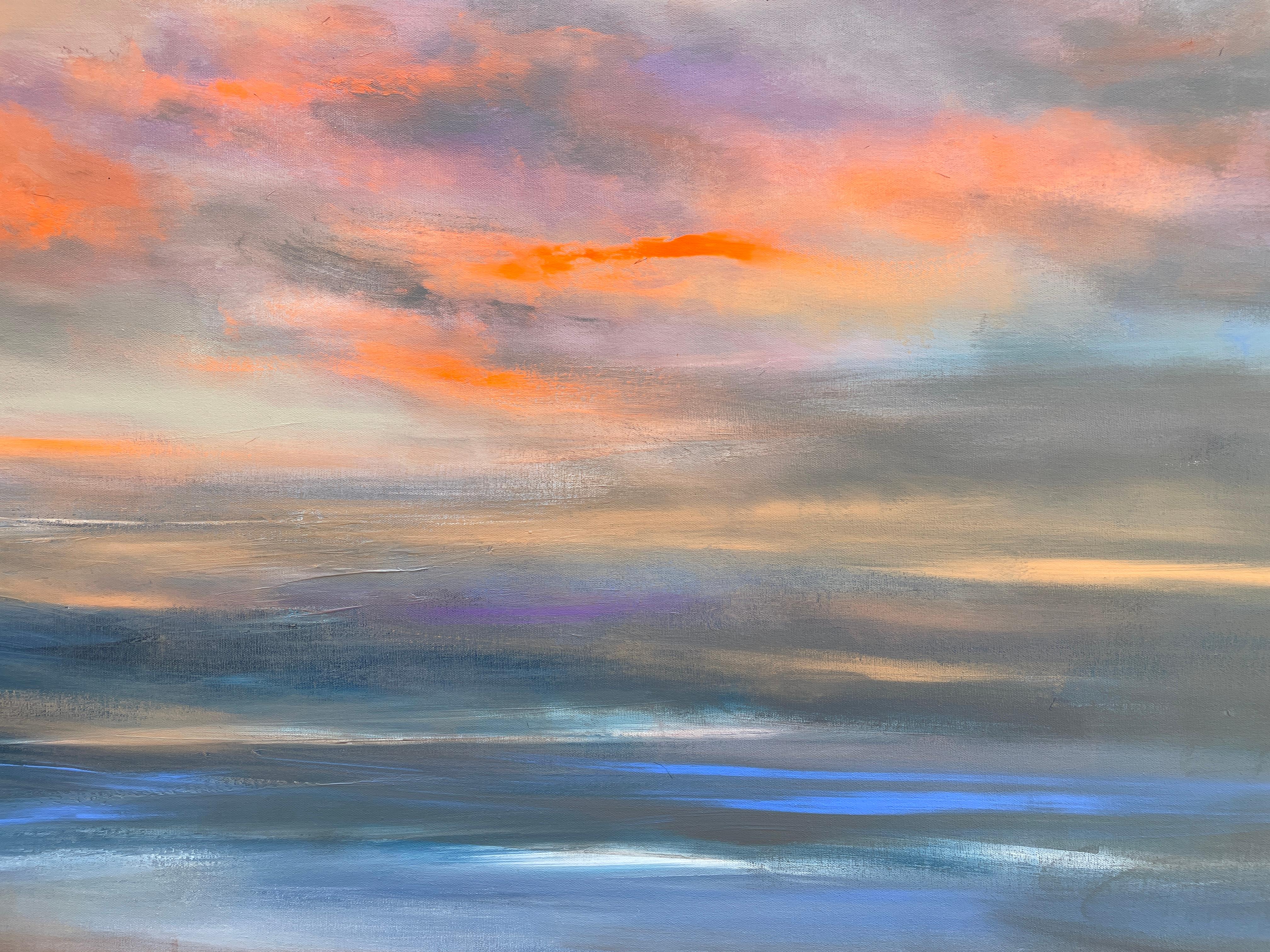 'Silence' - Sunset Over the Ocean - Large Abstract Expressionist Seascape 3