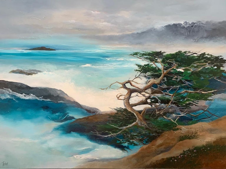 Mary Titus - Tree And Ocean Painting - Mary Titus - Abstract Painting ...
