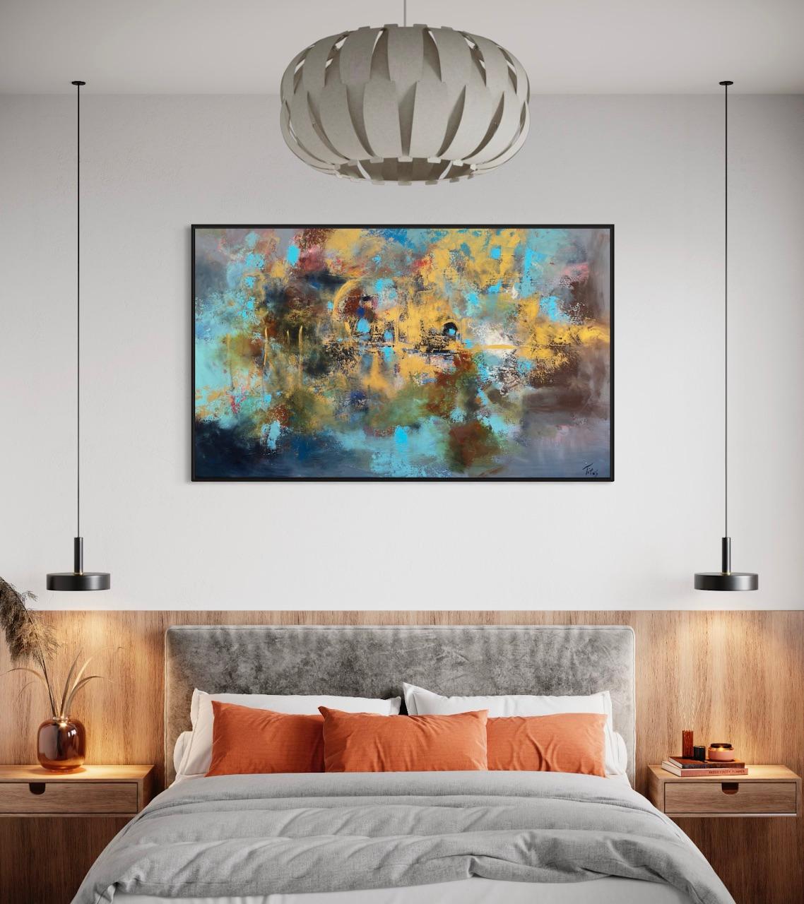 'Venice Dream' - Vibrant Textured Abstract - Colorful Abstract Expressionism  - Painting by Mary Titus