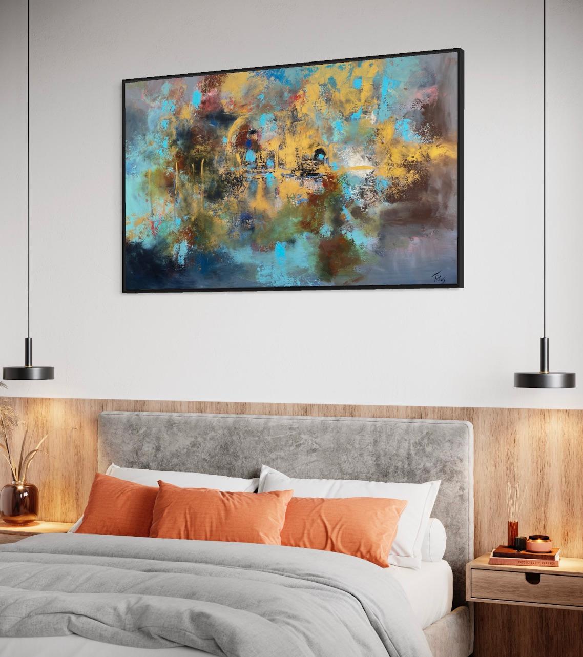 'Venice Dream' - Vibrant Textured Abstract - Colorful Abstract Expressionism  For Sale 4