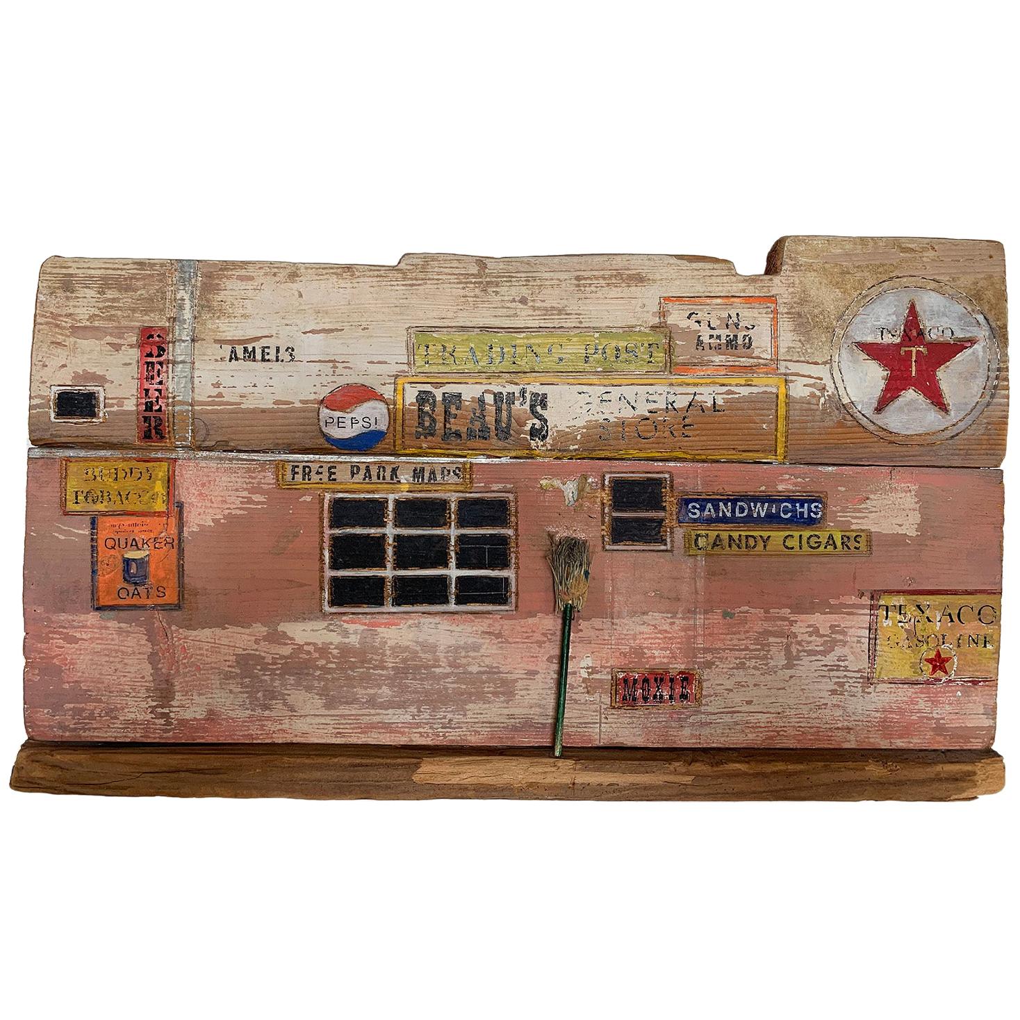 Mary Tommy Thomas Wood Sculpture "Beau
s General Store"