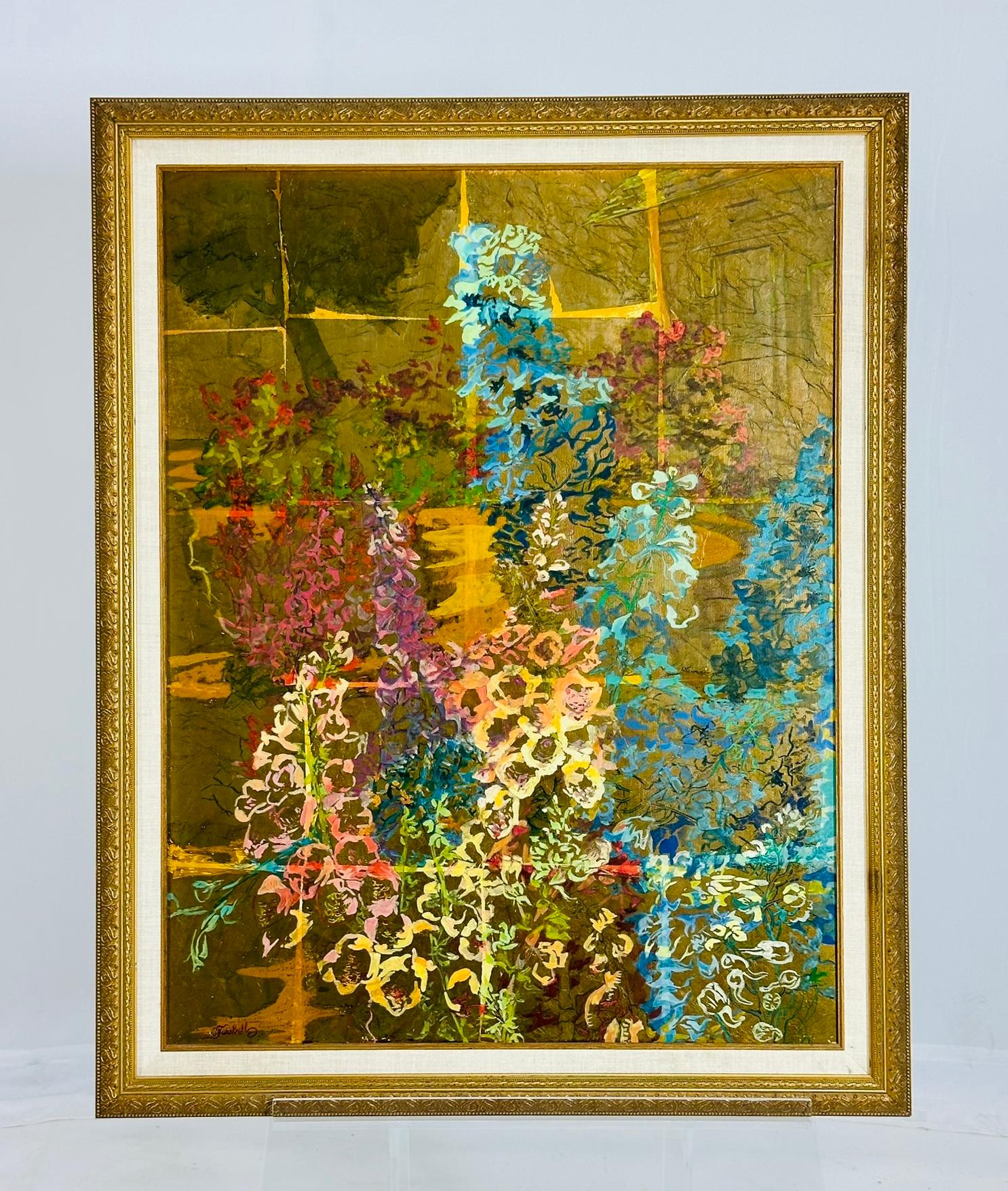Une peinture originale étonnante et lumineuse de Mary Turnbull (américaine, d. 2010), intitulée 