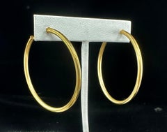 Mary Tyler Moore Personal Hoop Earrings With Photos 14 Karat Gold 2 Inches