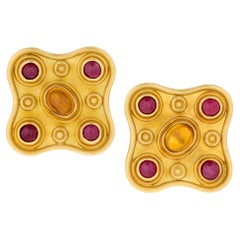 Mary Tyler Moore’s Reinstein Ross Citrine and Ruby Earrings
