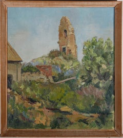 Mary Vincent - Óleo enmarcado del siglo XX, Ruinas en Abbotsbury