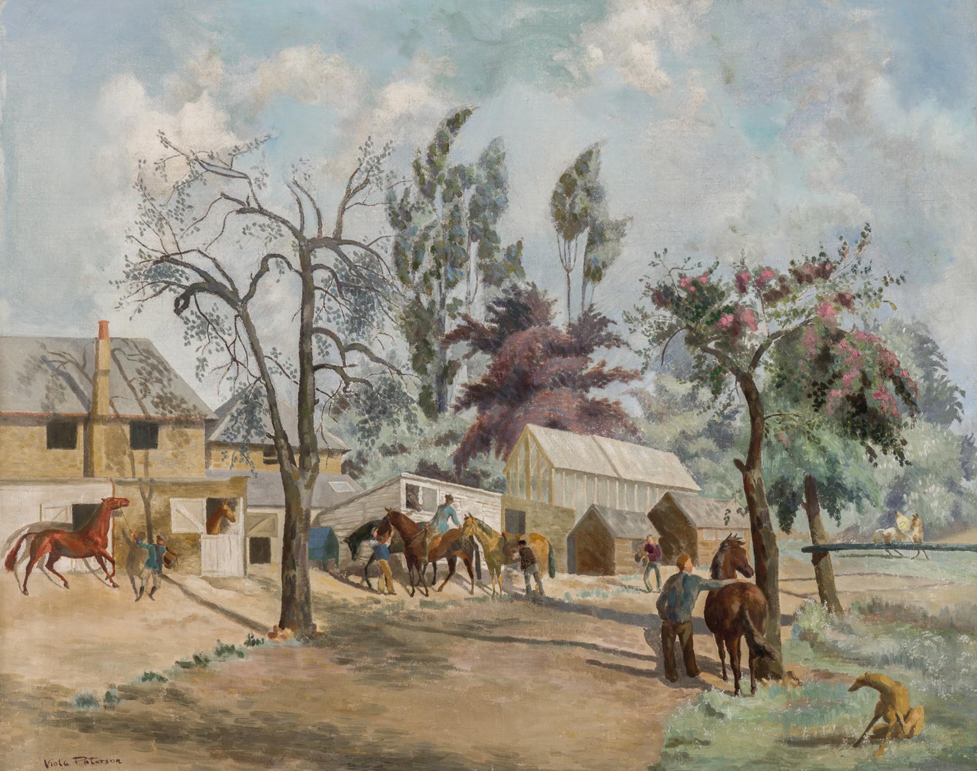 Mary Viola Paterson Animal Painting - Racing Stables