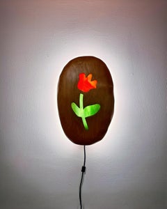 Mary Wall Sconce – Hand-carved Stained Glass Wall Sconce