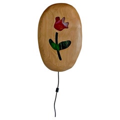 Mary Wall Sconce – Hand-carved Stained Glass Wall Sconce