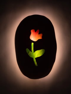 Mary Wall Sconce in Alder and Stained Glass by Mothership Studio, USA