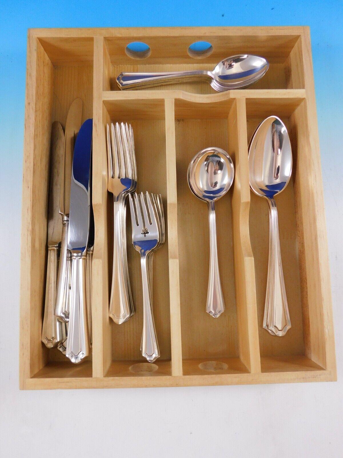 Scarce Mary Warren by Manchester c1932 Sterling Silver flatware set - 37 pieces. This set includes:

6 Knives, 9 1/4