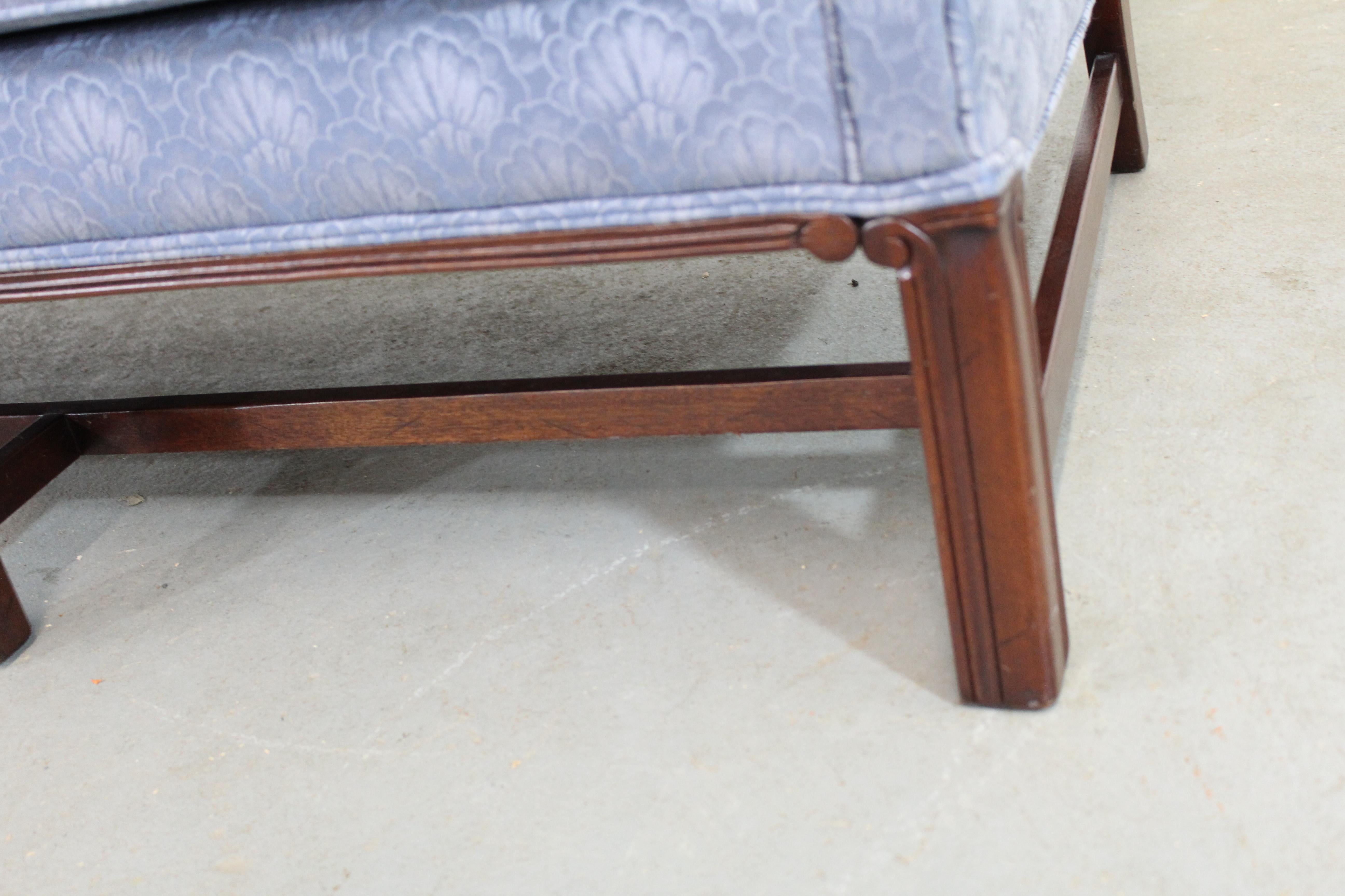 Colonial Chippendale Reproduction Camelback Sofa by Woodmark Inc In Good Condition In Wilmington, DE