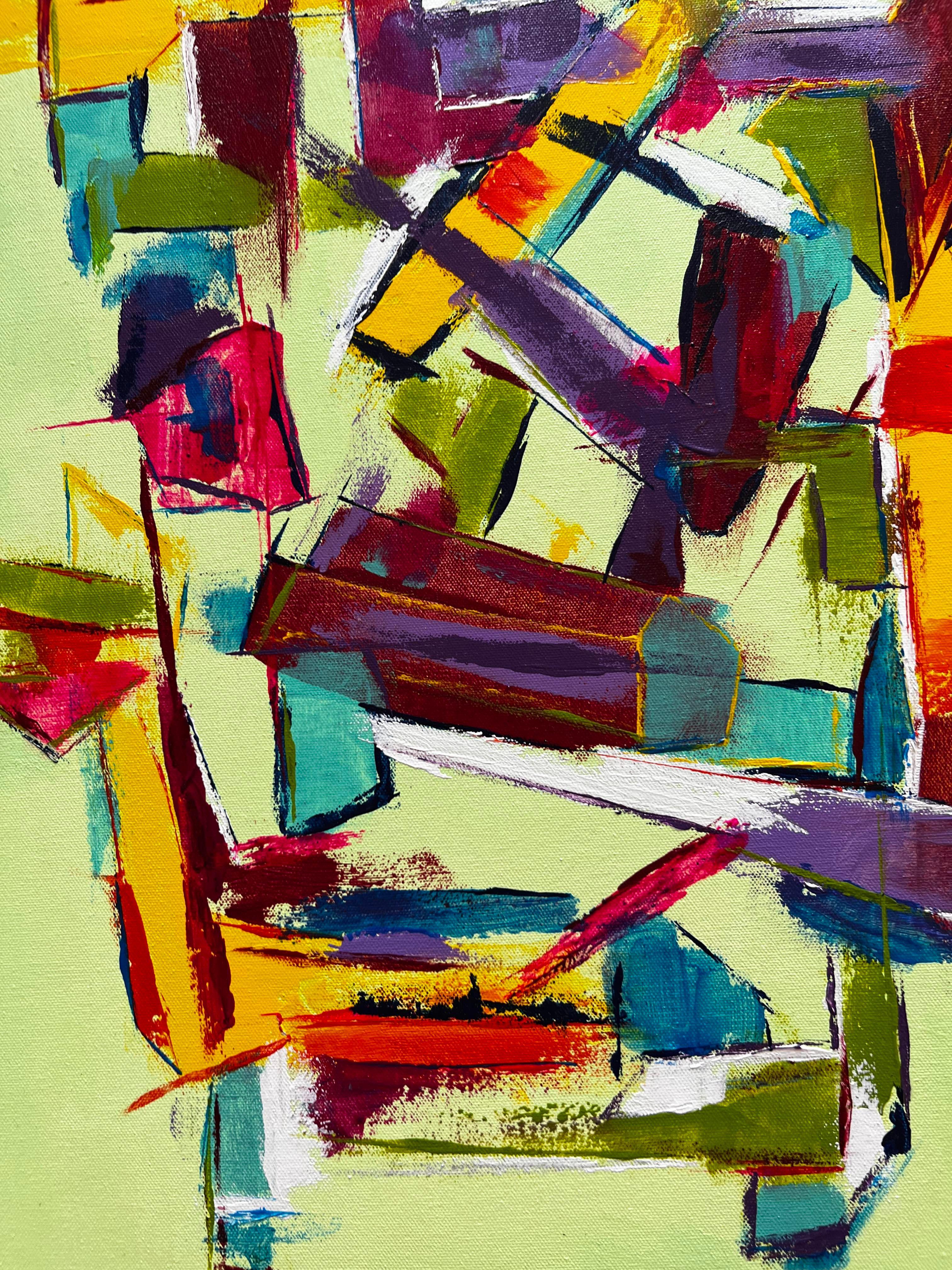 Pittura geometrica astratta -- Cocktail Hour - Painting di Mary Wheeler