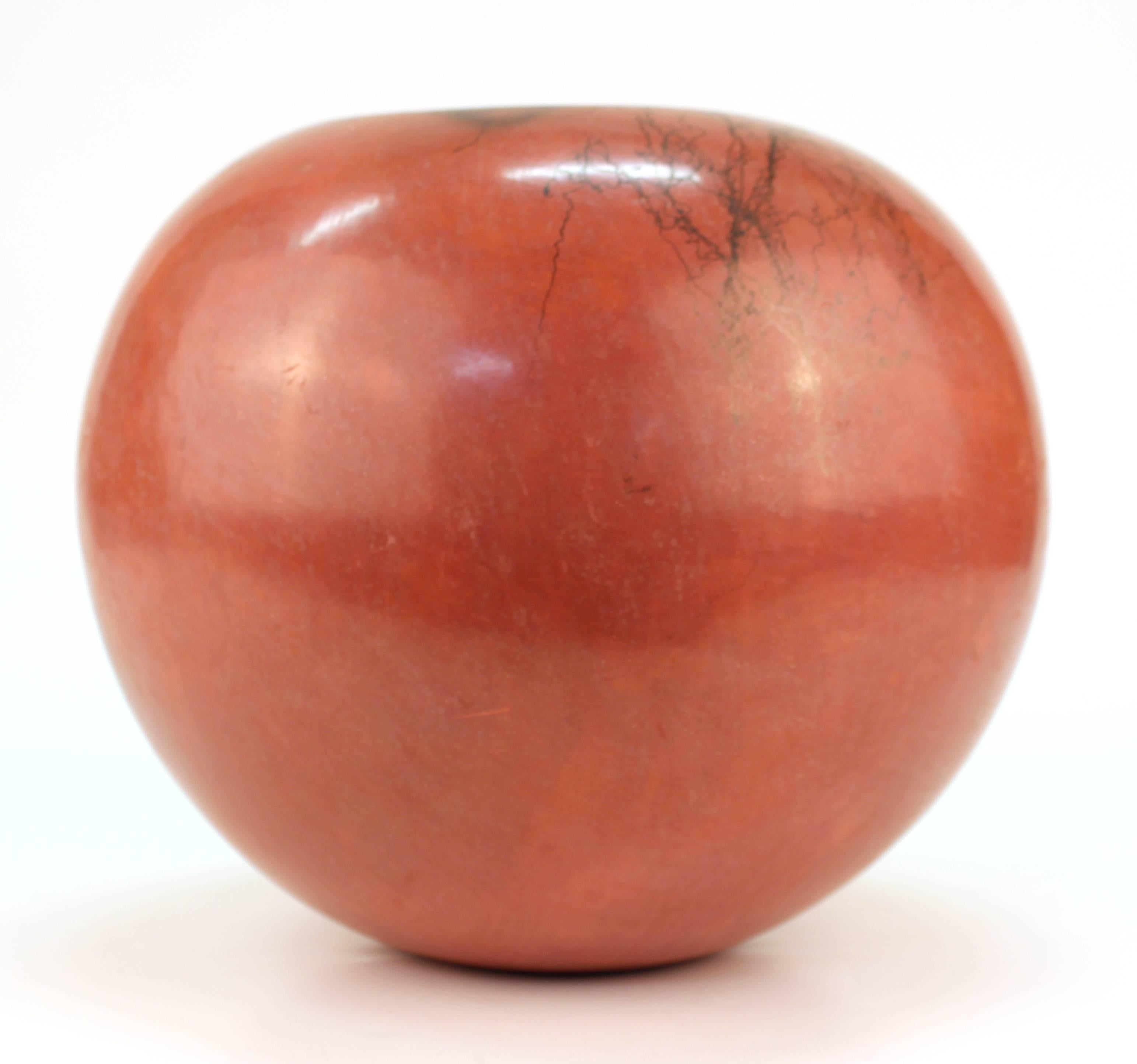 Mary Witkop New Mexico Pueblo Pottery Vessel in Pomegranate Red In Good Condition In New York, NY