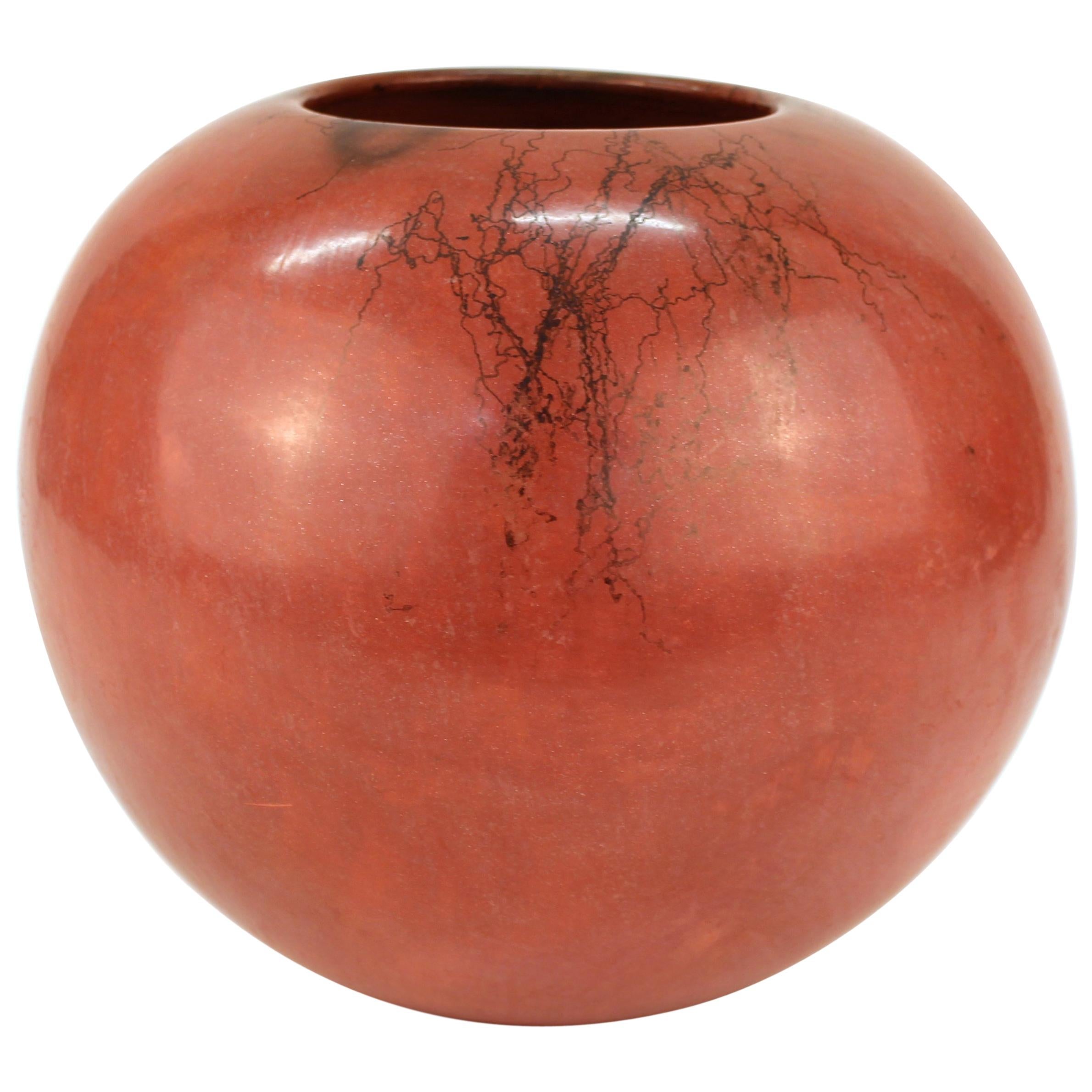 Mary Witkop New Mexico Pueblo Pottery Vessel in Pomegranate Red