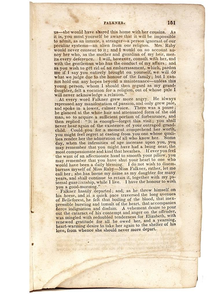 Mary Wollstonecraft Shelley, Falkner a Novel, First American Edition, 1837 In Good Condition In Hillsborough, NJ