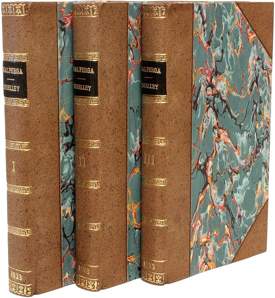Author: Shelley, Mary Wollstonecraft. 

Title: Valperga: or, The Life and Adventures of Castruccio, Prince of Lucca.

Publisher: London: for G. & W. B. Whittaker, 1823.

Description: First edition of her second novel. 3 vols., 7-3/16