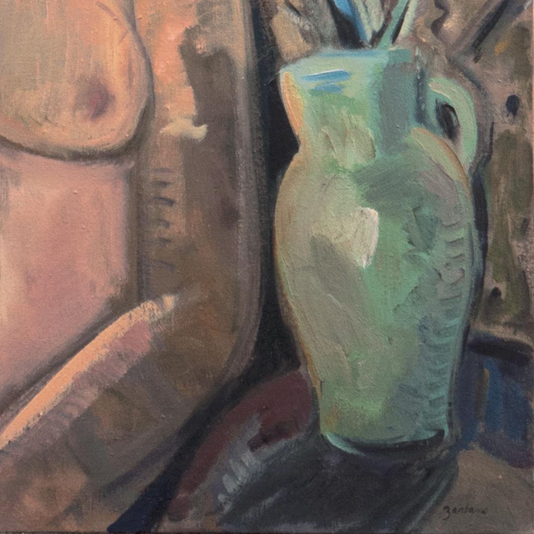'Donne in interni', Olio di grandi dimensioni, California L'artista ha studiato con Picasso - Painting di Mary Zarbano