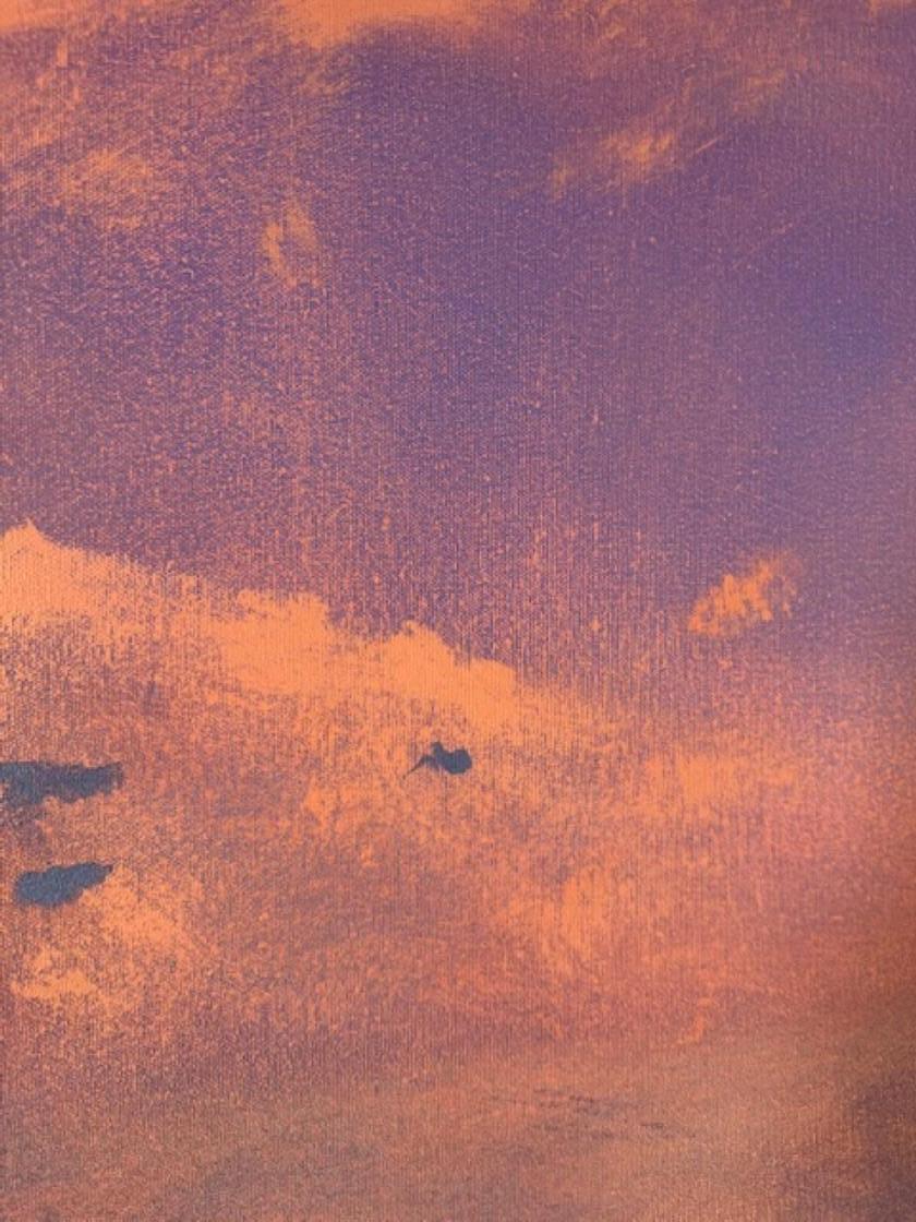 « Après la tempête » - Rose Landscape Painting par Maryan Besaga