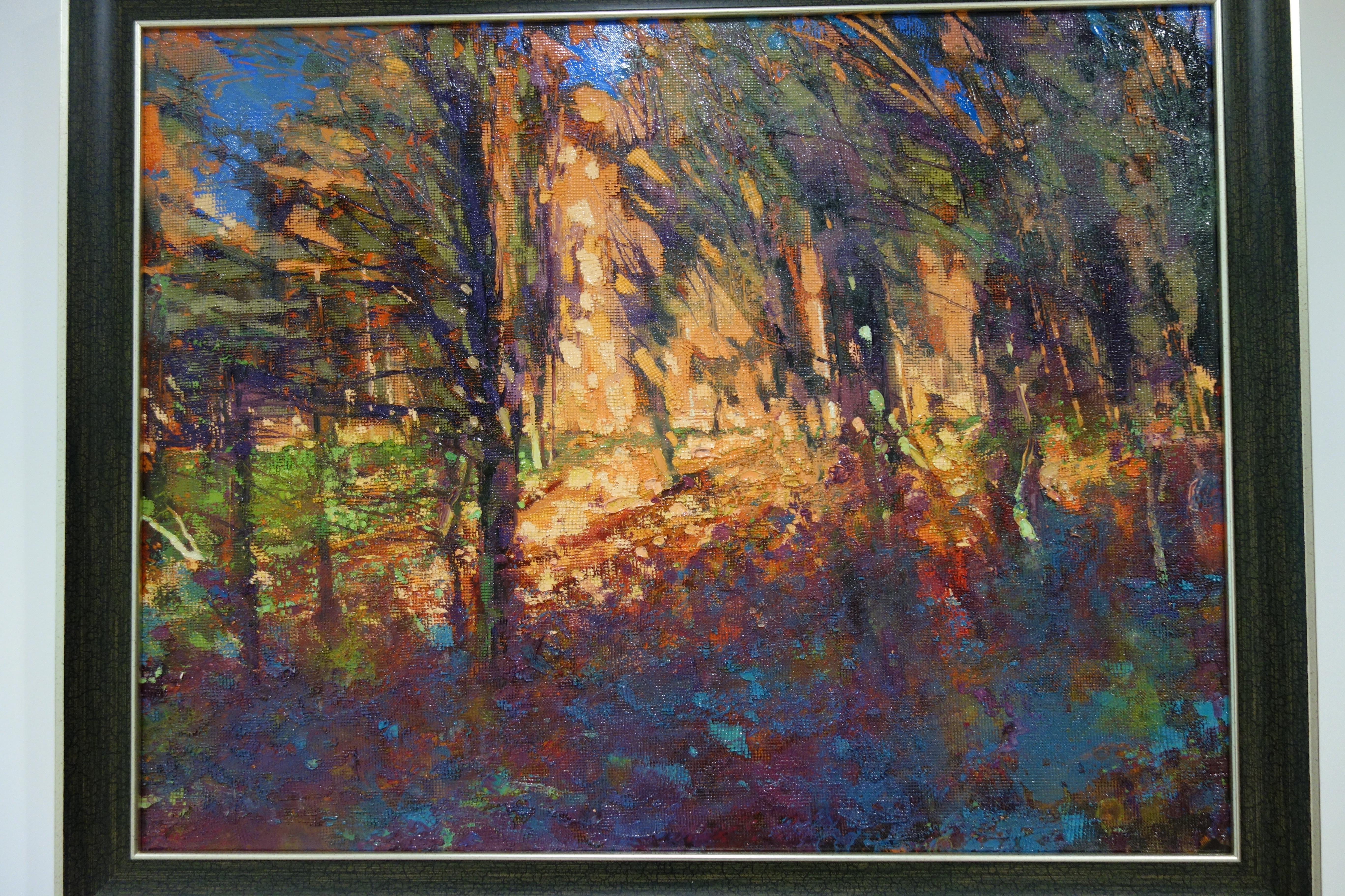 ''Sera'' - Landscape Painting Nero di Maryan Besaga