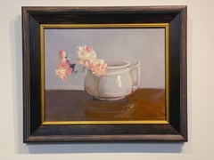 Maryann Lucas, "Pink Peonies", 14x18 Peony Floral Oil Painting on Canvas