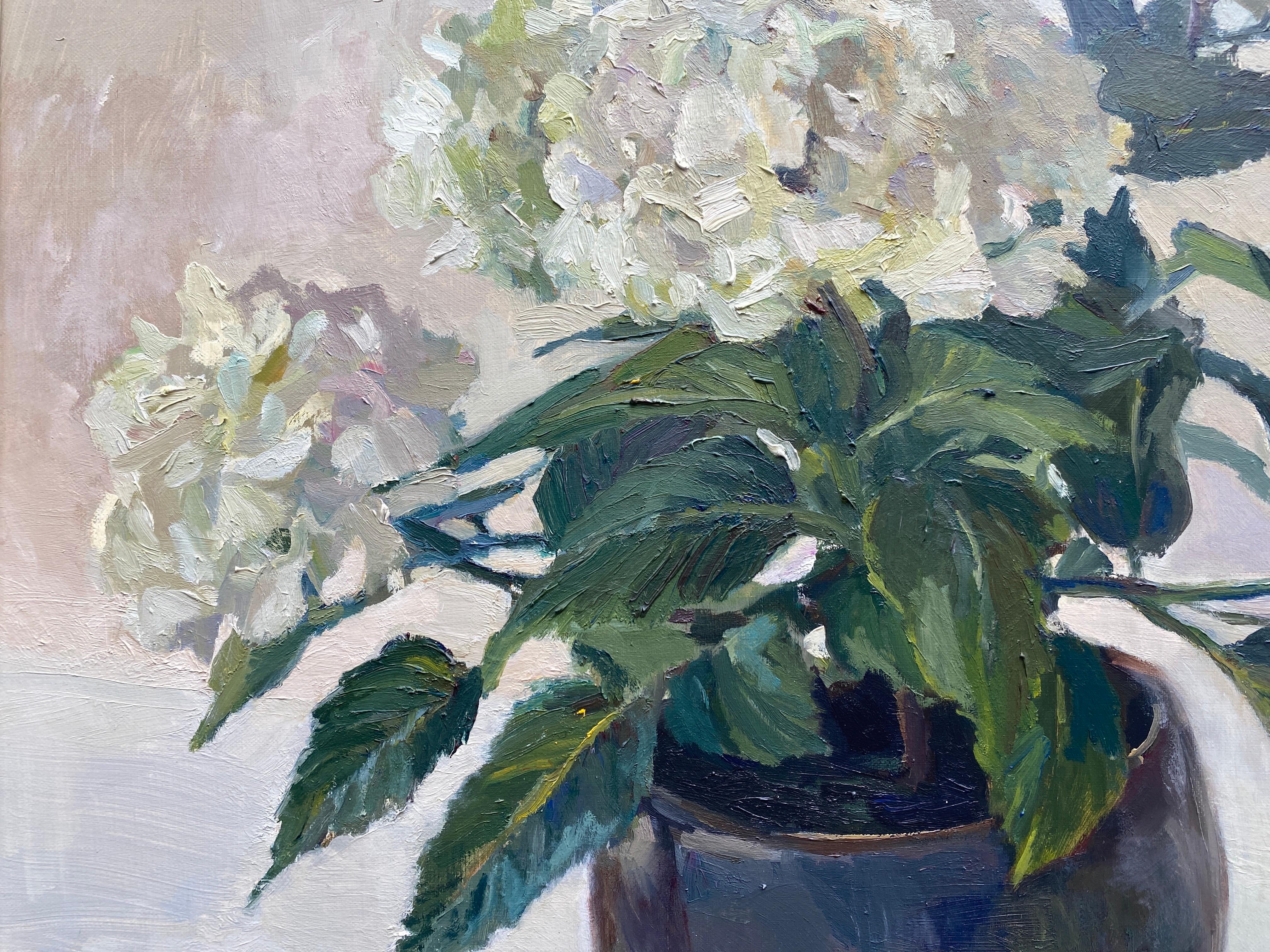 Mother's Day Hydrangea - American Realist Painting by Maryann Lucas