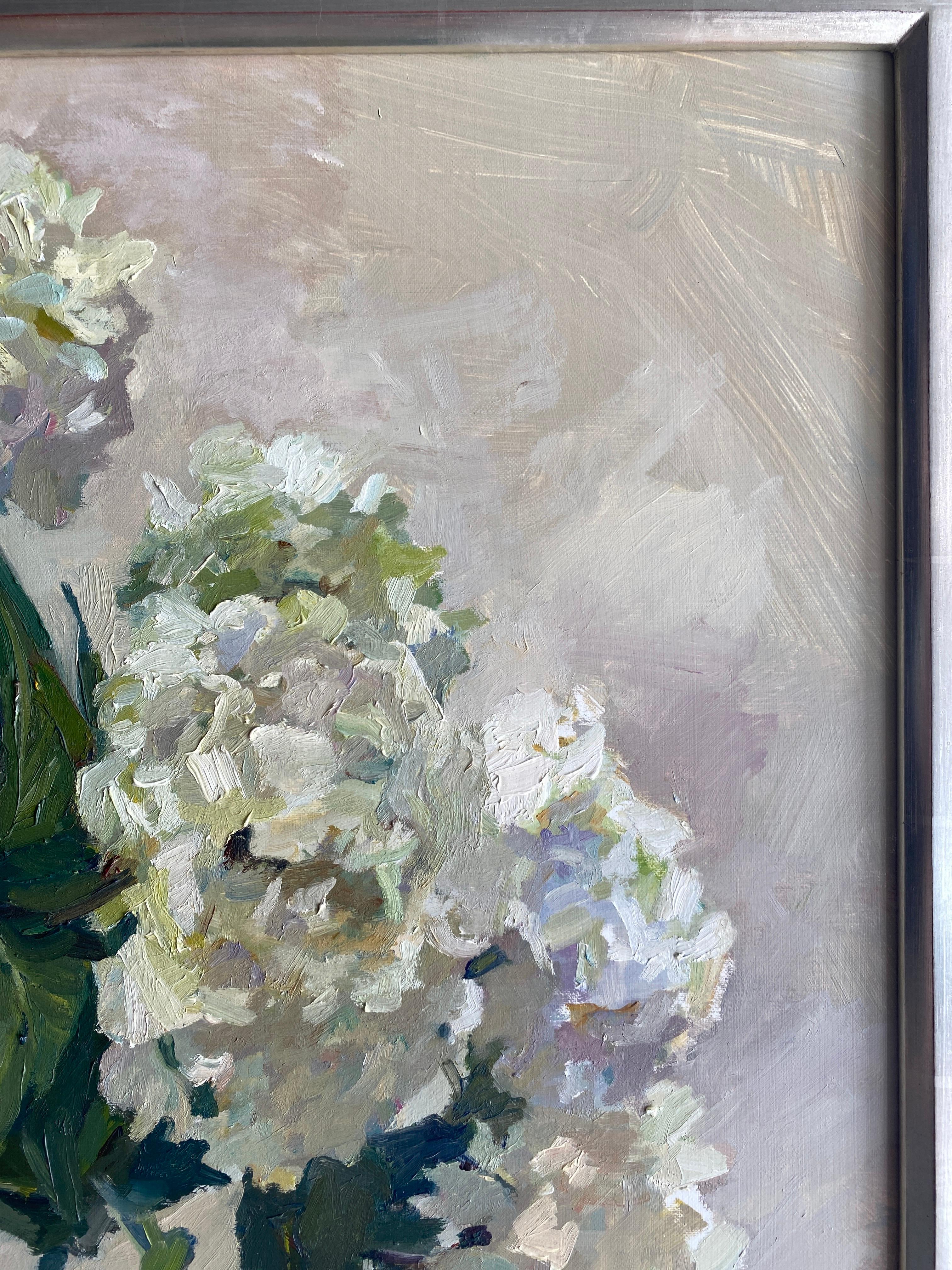 Mother's Day Hydrangea - Beige Interior Painting by Maryann Lucas