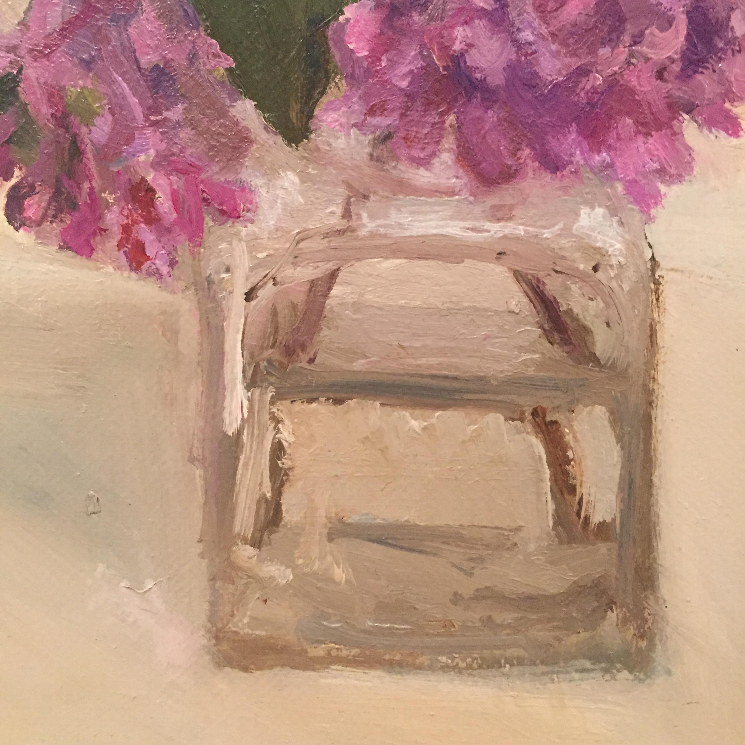Three Little Lilacs - American Impressionist Painting by Maryann Lucas