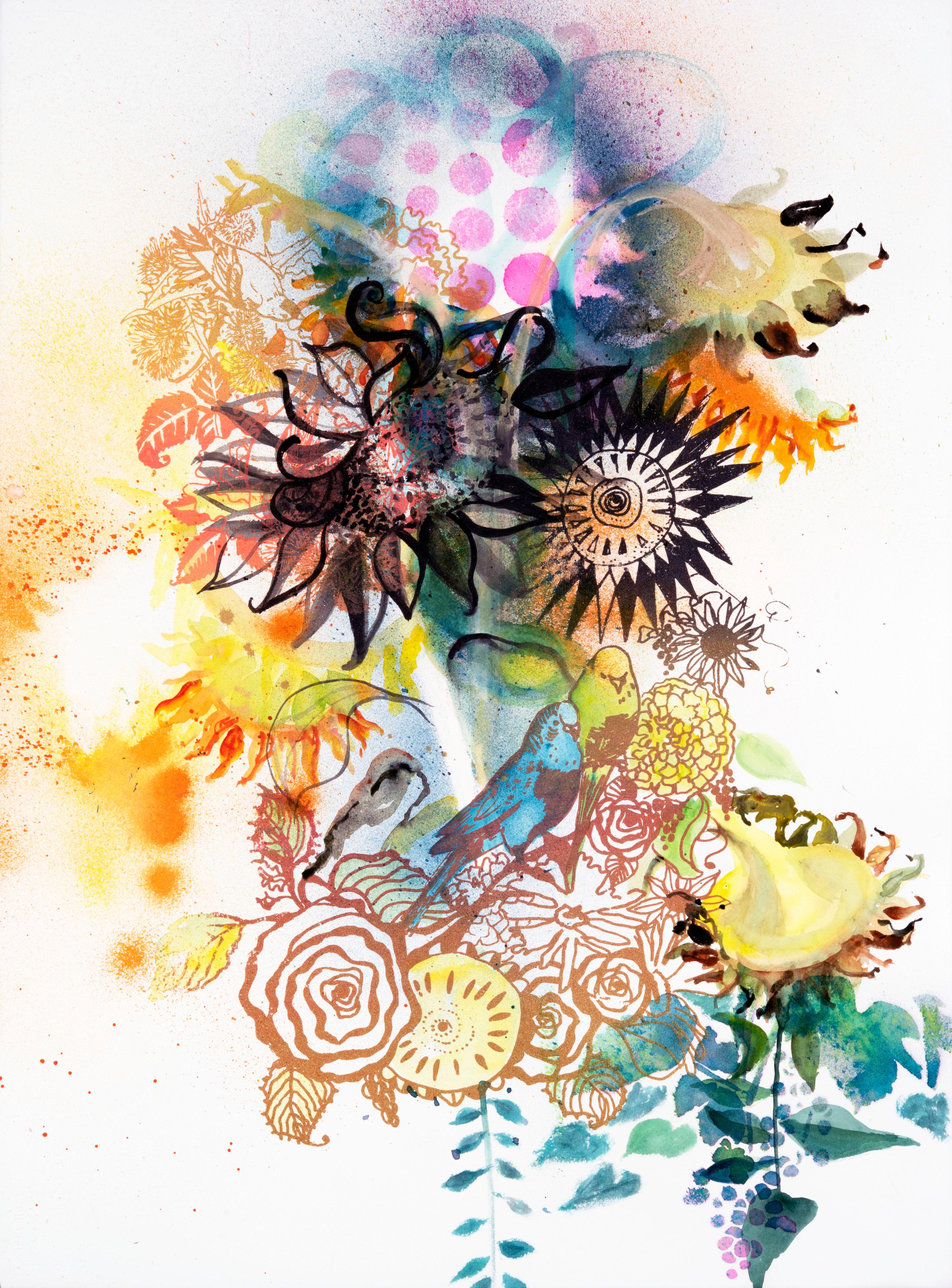 Maryanne Pollock Landscape Art - Ode to Angelo - Fall Sunflowers