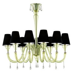 Maryland 5587 09 Chandelier in Glass with Black Shade, by Barovier & Toso
