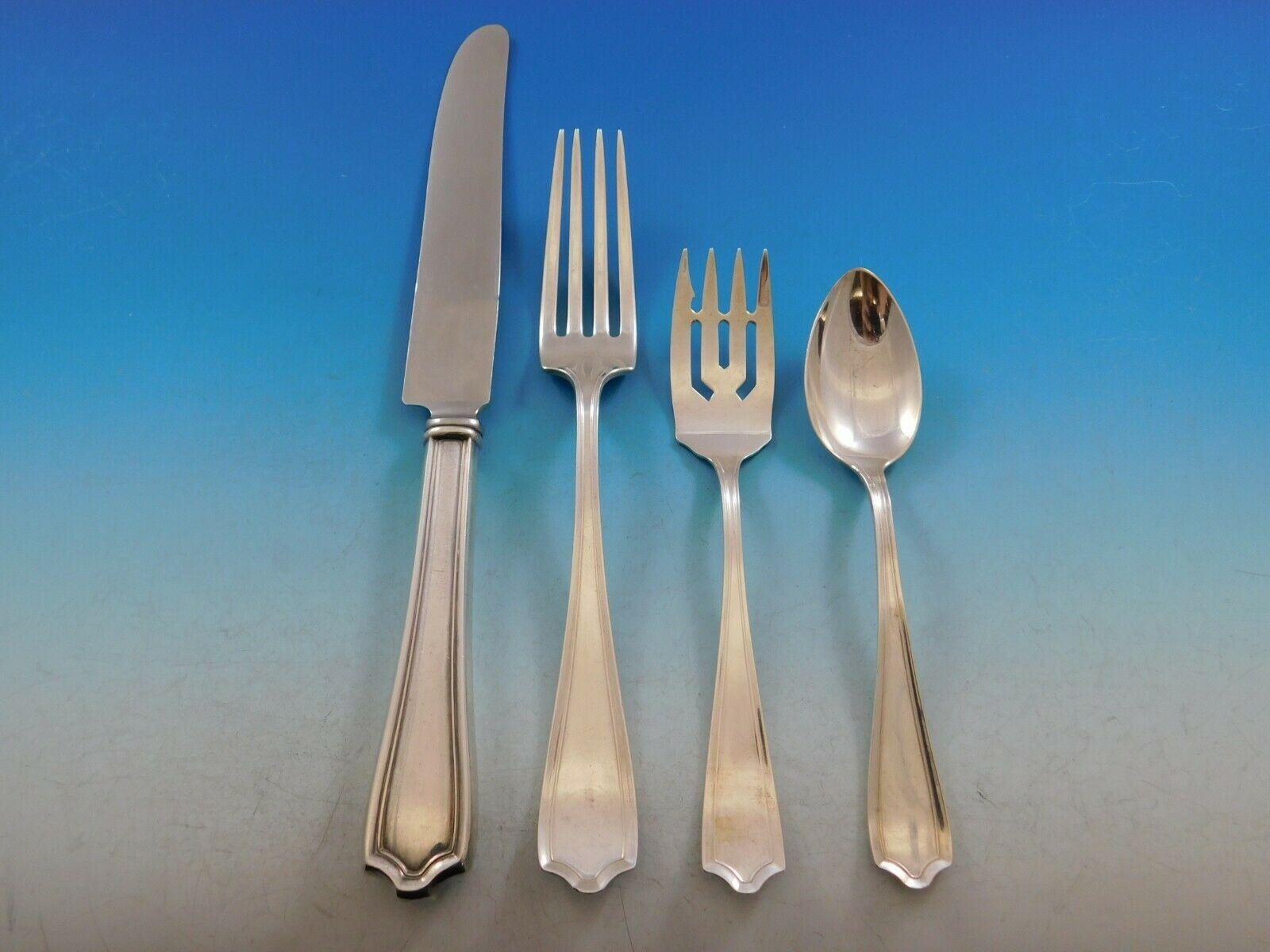 Ensemble de couverts en argent sterling pour 12 personnes 111 pièces du Maryland par Alvin Excellent état à Big Bend, WI