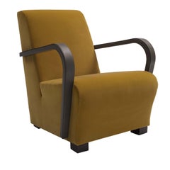 Marylin Armchair with Brown Leather Armrests