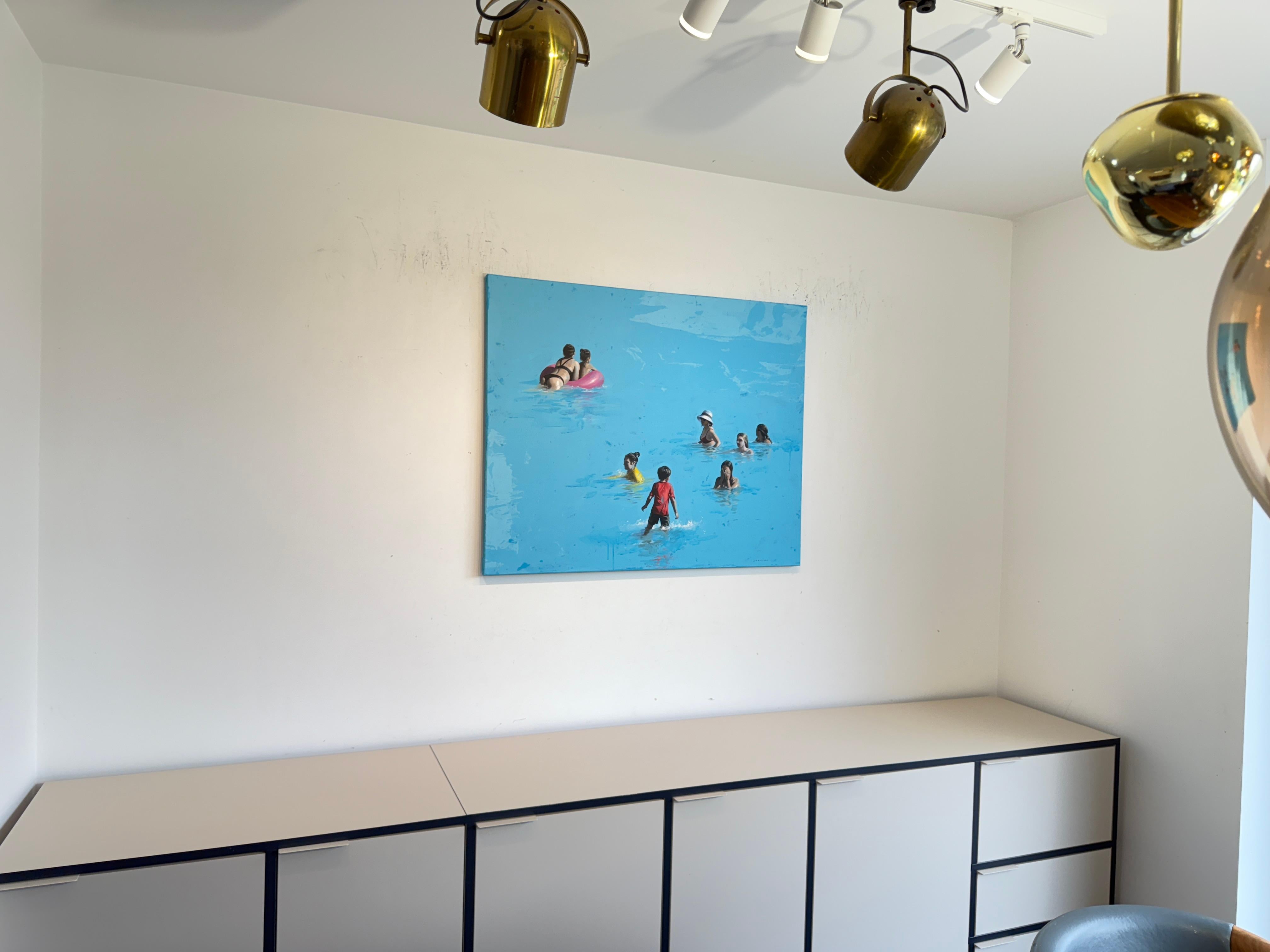 Delight of Waves von Marylin Cavin - Acryl zeitgenössische Menschen Malerei im Angebot 9