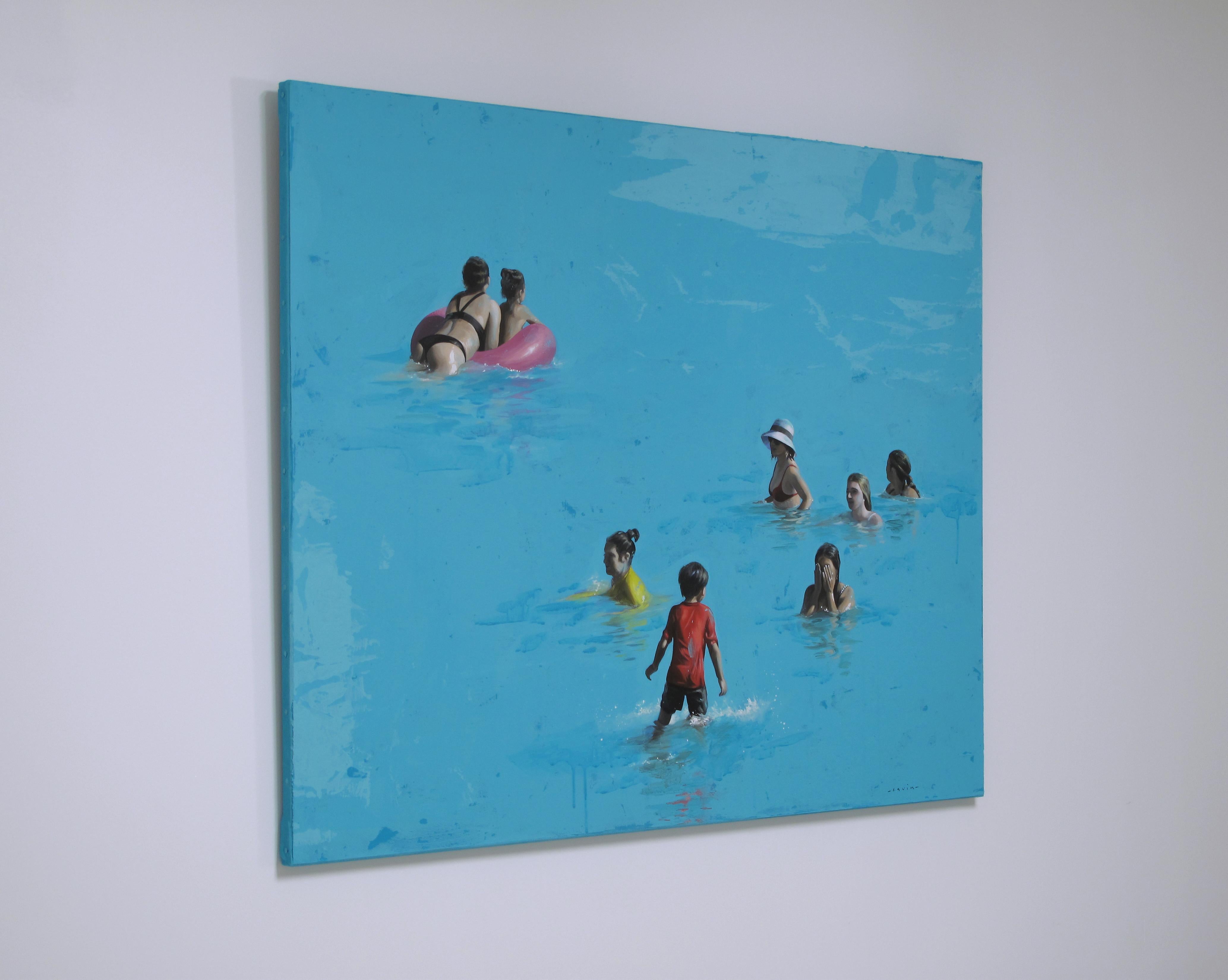 Delight of Waves von Marylin Cavin - Acryl zeitgenössische Menschen Malerei im Angebot 11