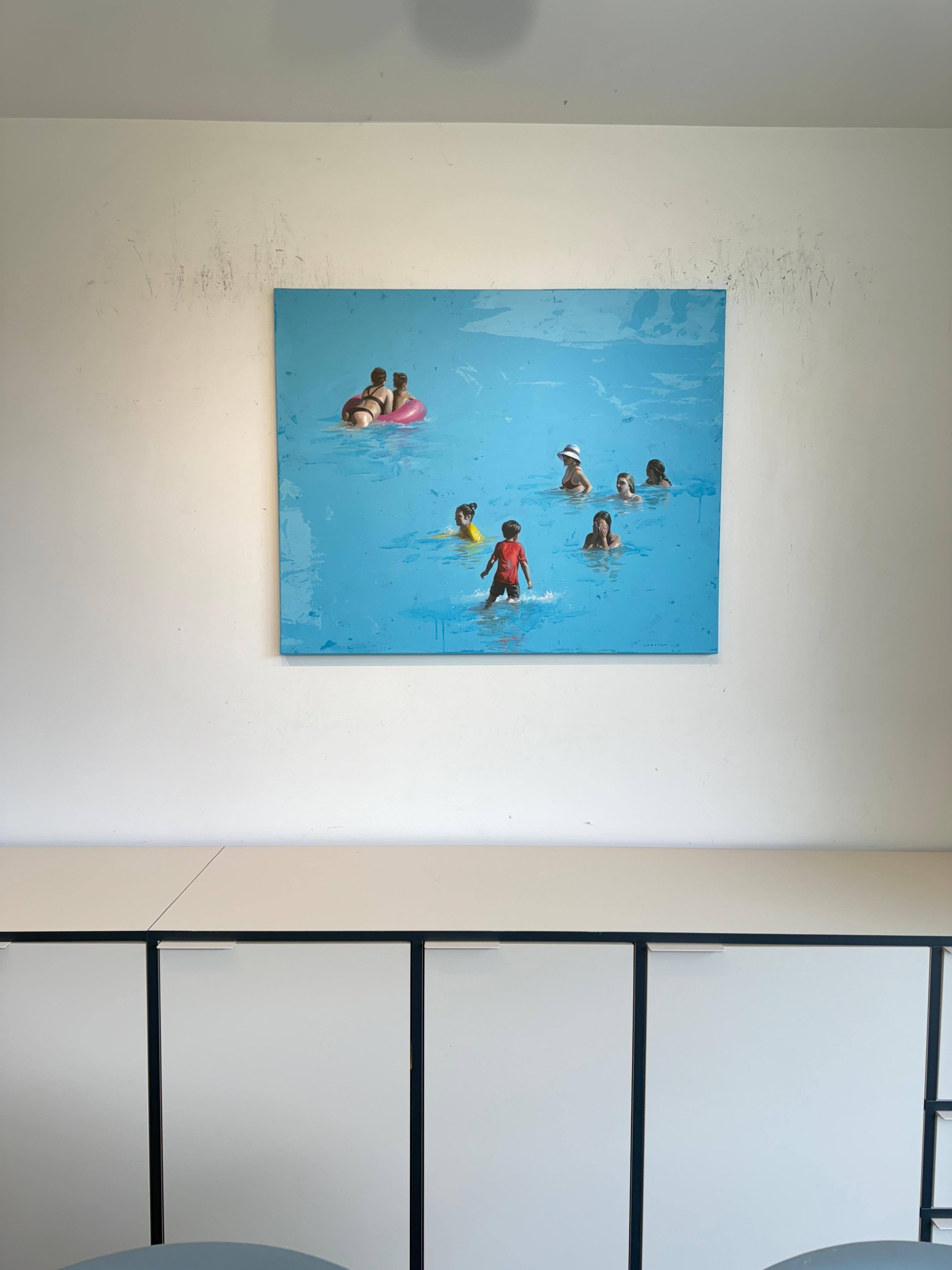 Delight of Waves von Marylin Cavin - Acryl zeitgenössische Menschen Malerei im Angebot 3