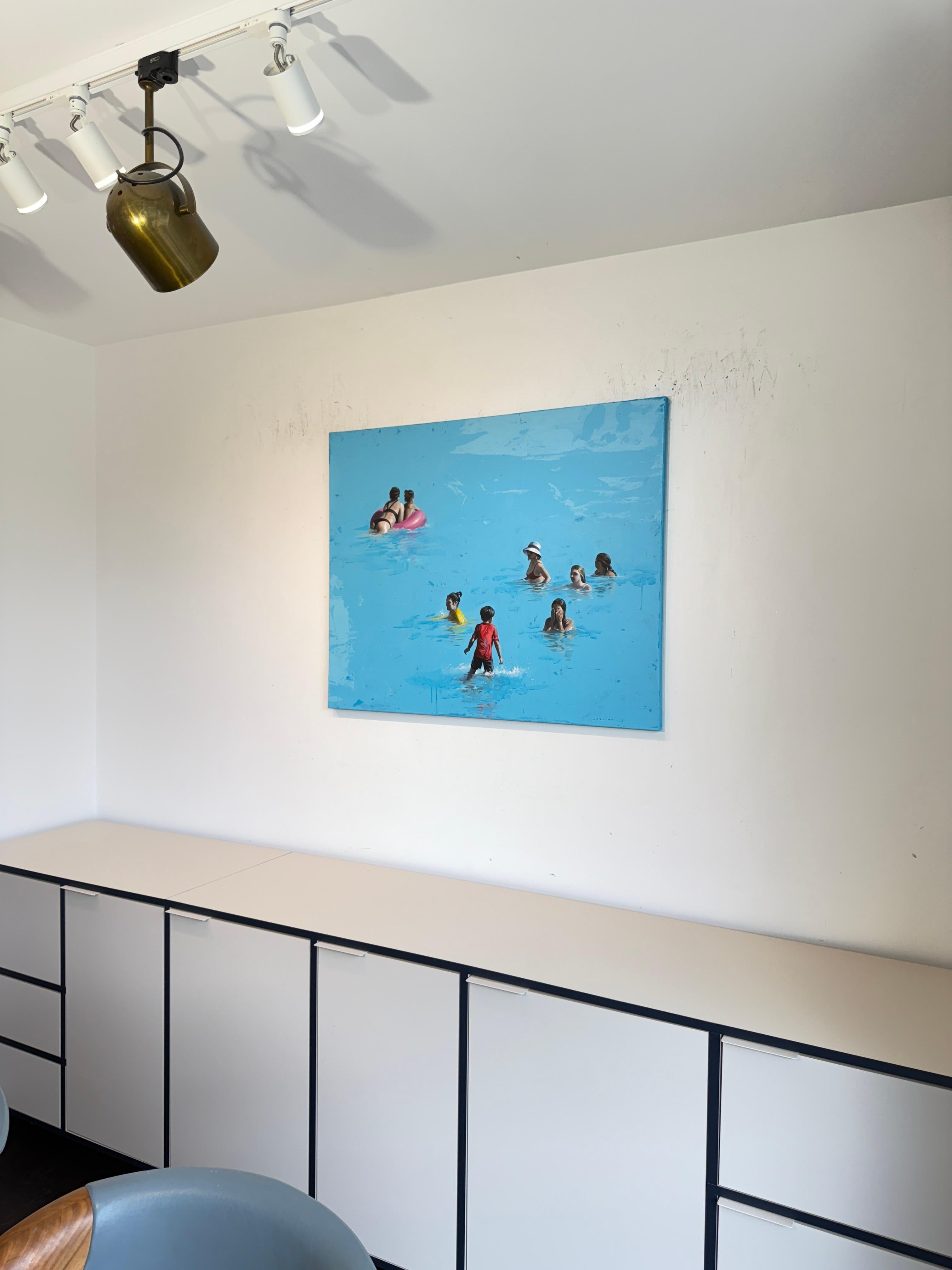 Delight of Waves von Marylin Cavin - Acryl zeitgenössische Menschen Malerei im Angebot 6