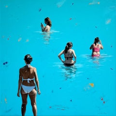Momento de verano by Marylin Cavin - pintura acrílica contemporánea sobre personas