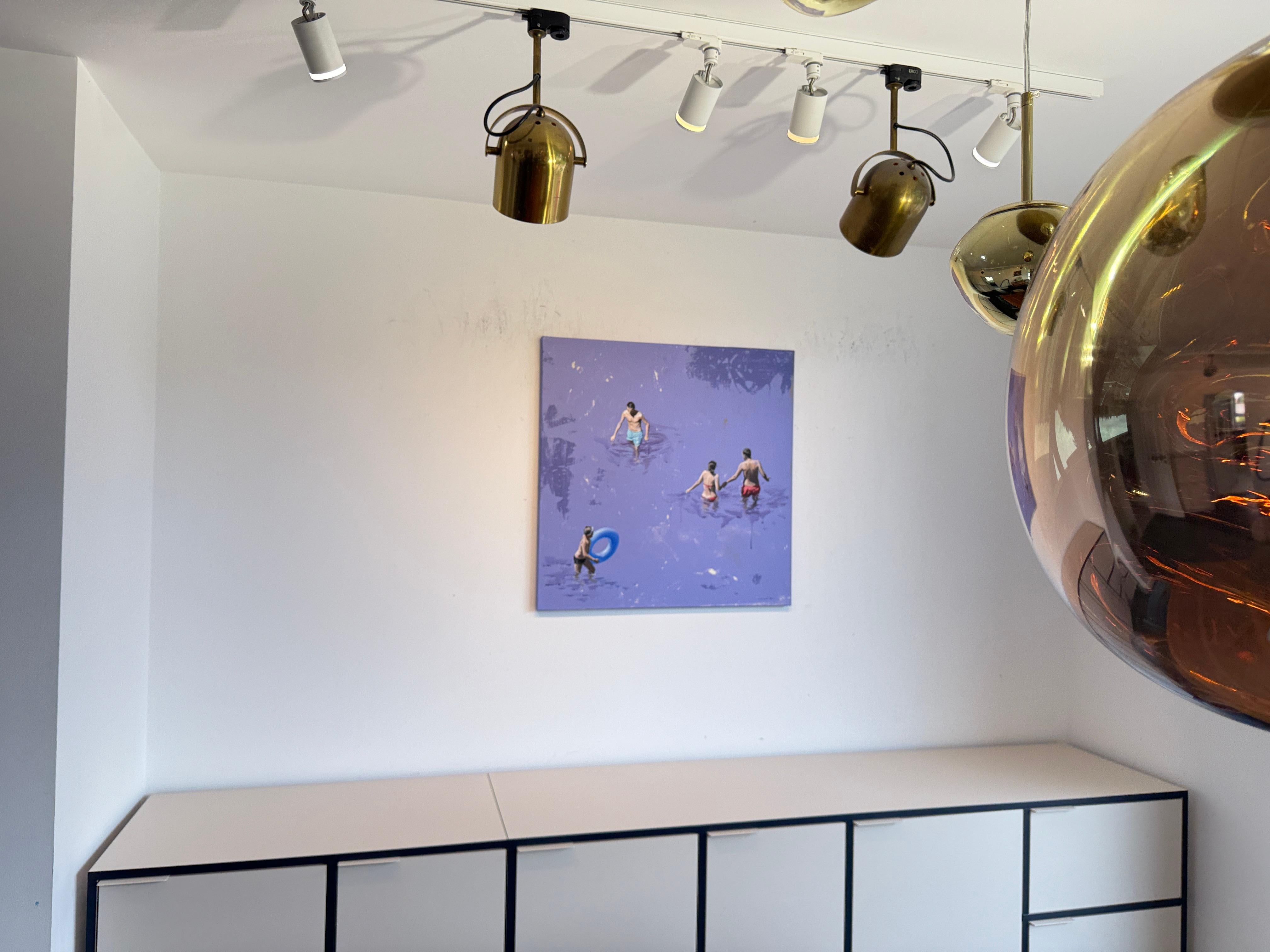 Oceanic Insouciance von Marylin Cavin - zeitgenössische Acrylmalerei von Menschen im Angebot 10