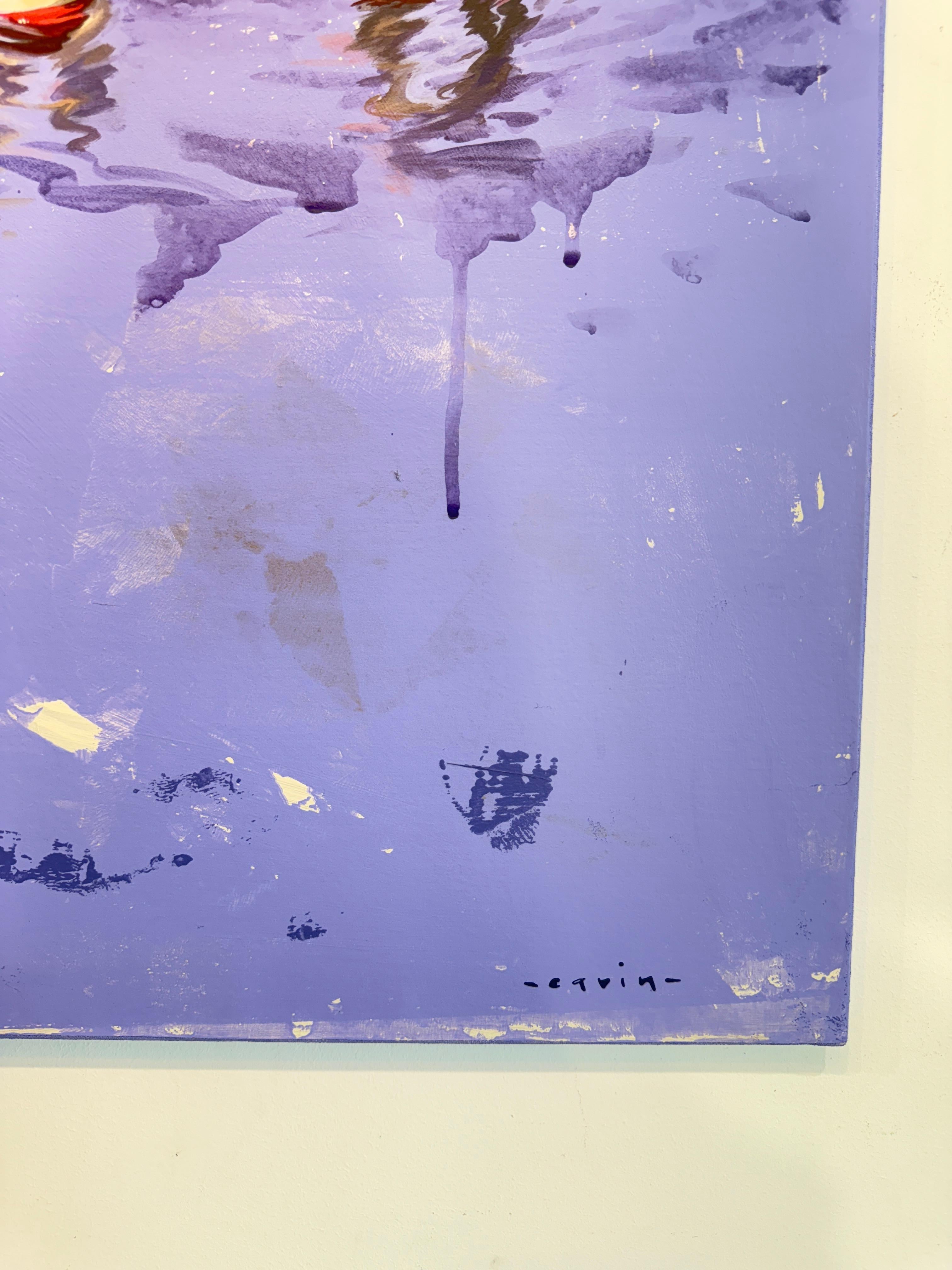 Oceanic Insouciance von Marylin Cavin - zeitgenössische Acrylmalerei von Menschen im Angebot 11