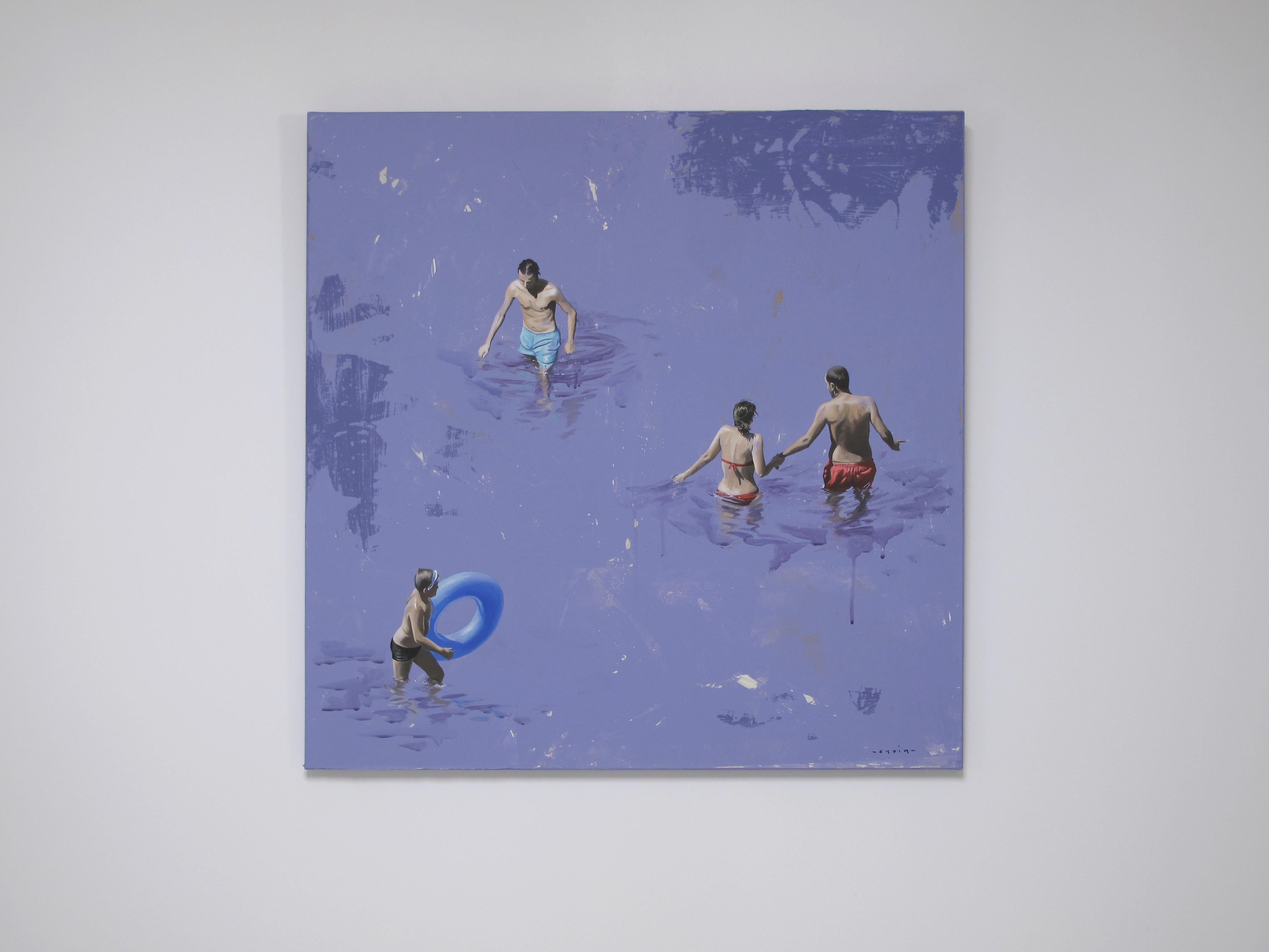 Oceanic Insouciance von Marylin Cavin - zeitgenössische Acrylmalerei von Menschen im Angebot 13