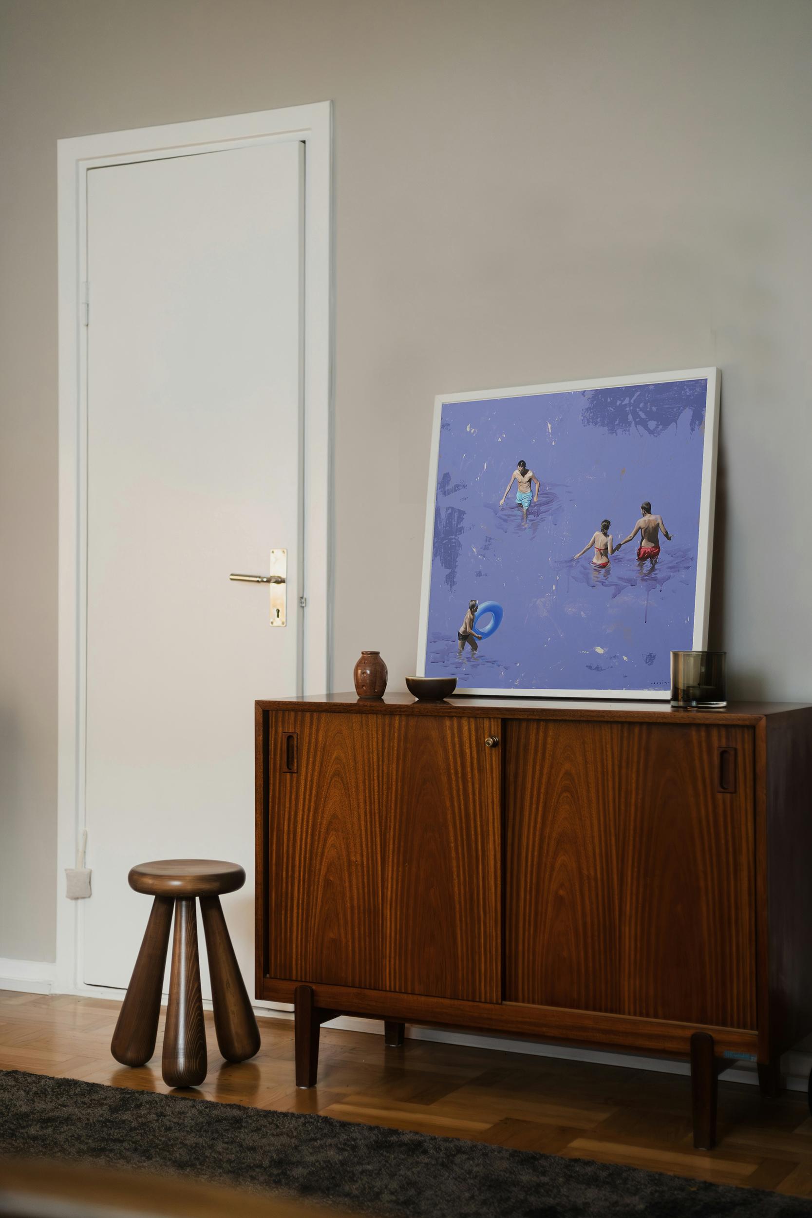 Oceanic Insouciance von Marylin Cavin - zeitgenössische Acrylmalerei von Menschen im Angebot 2