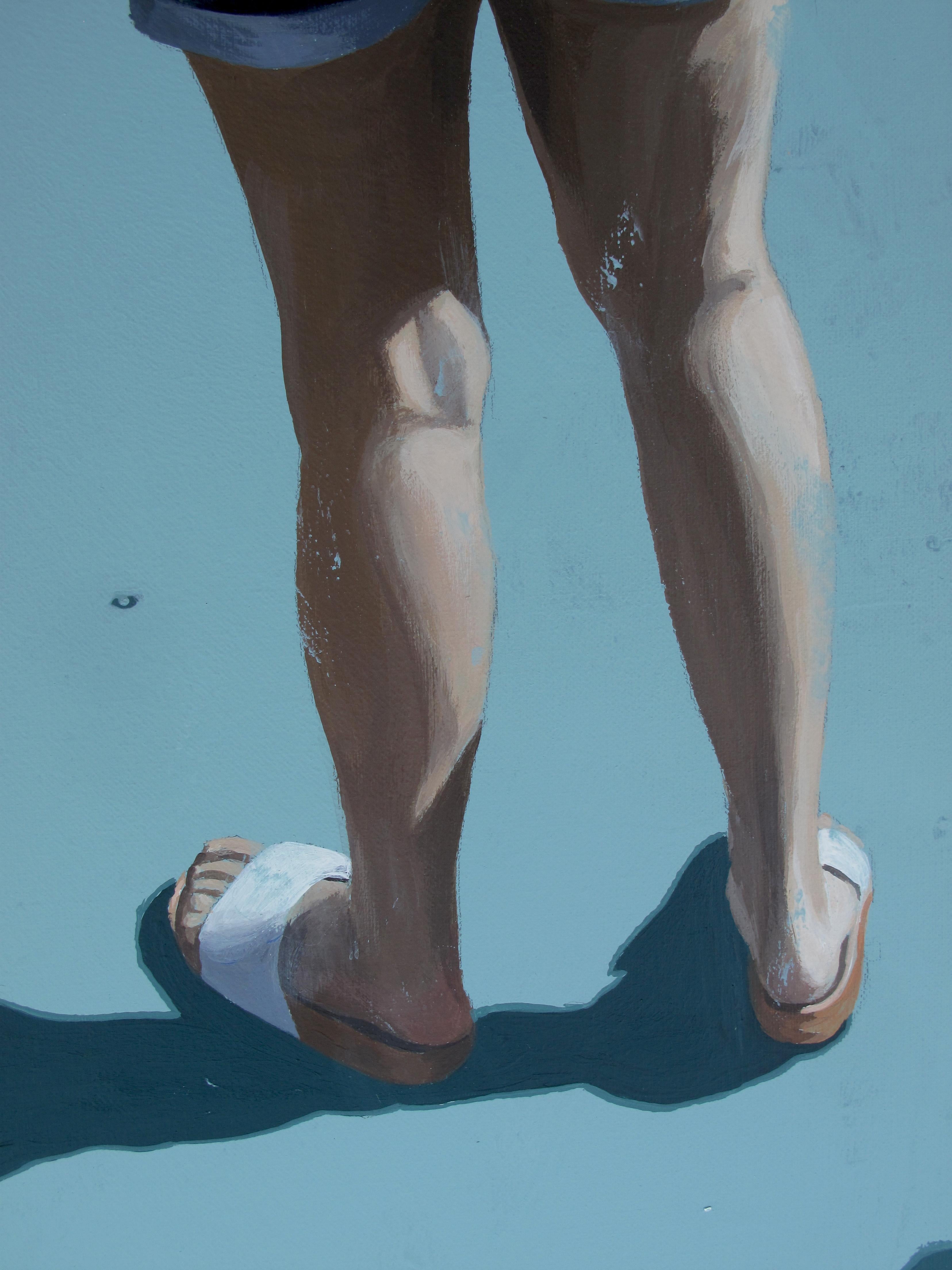 Slightly Dreaming - Marylin Cavin - pittura contemporanea di persone che vivono nel quotidiano in vendita 15