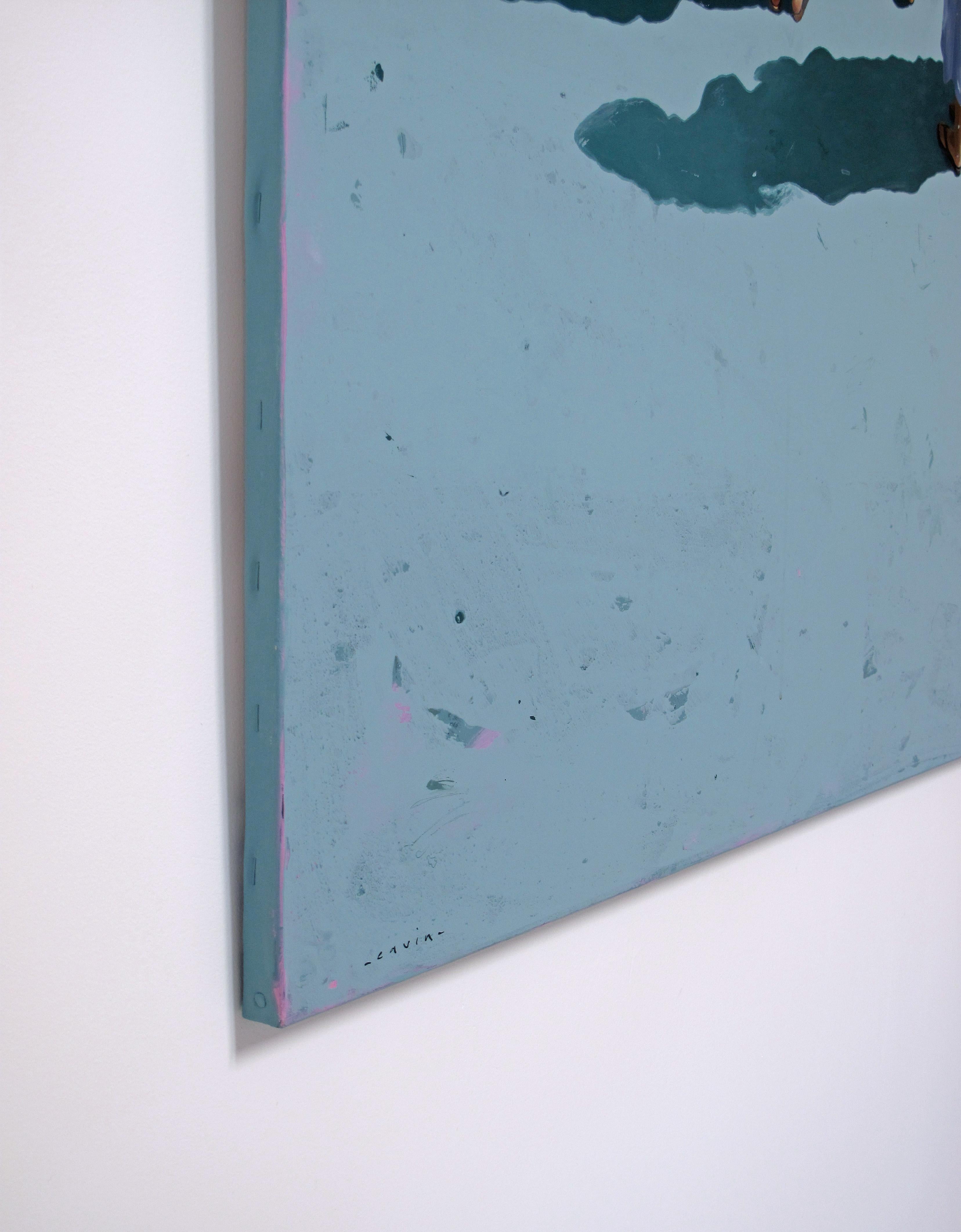 Slightly Dreaming - Marylin Cavin - pittura contemporanea di persone che vivono nel quotidiano in vendita 4