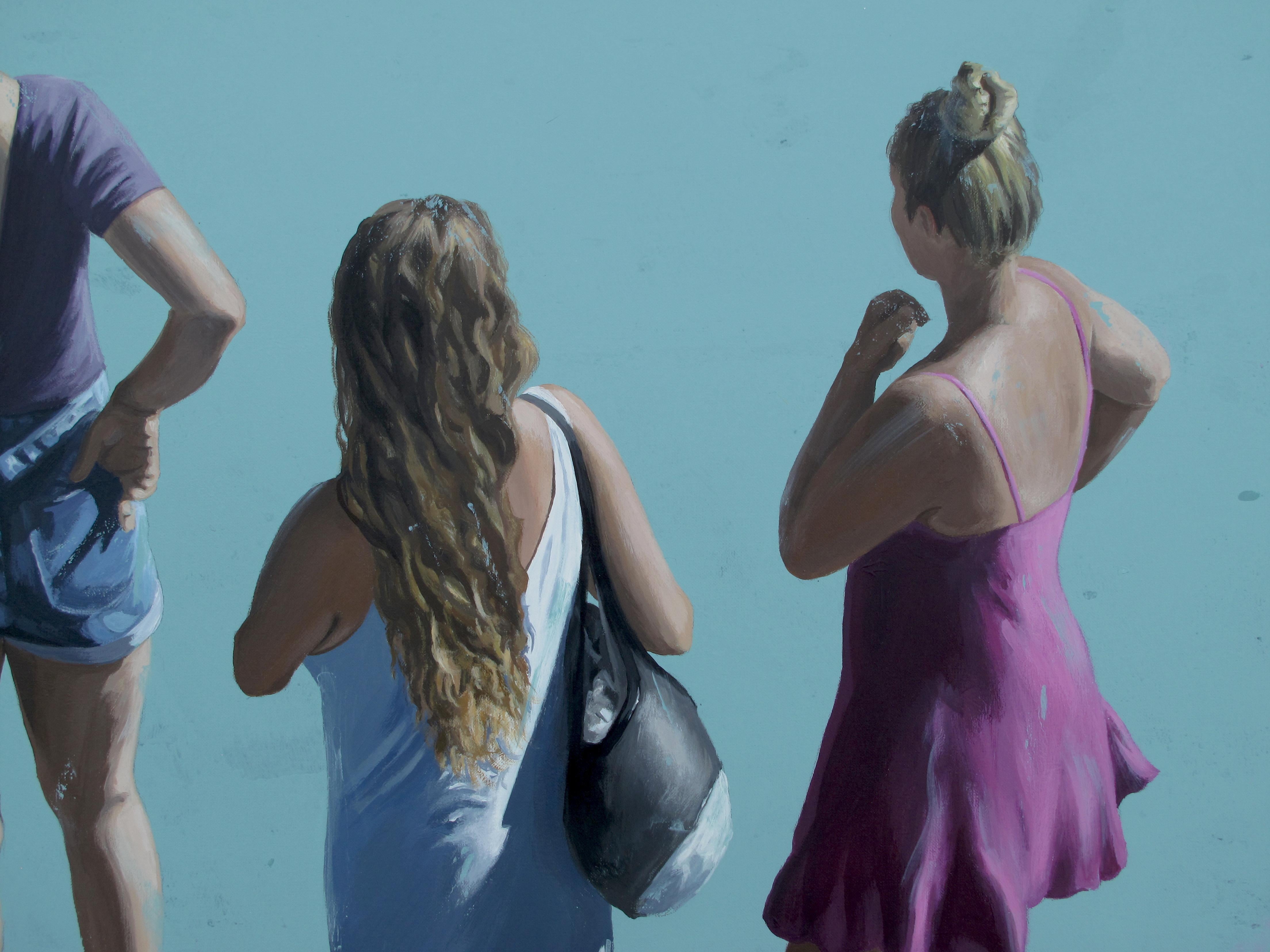 Slightly Dreaming - Marylin Cavin - pittura contemporanea di persone che vivono nel quotidiano in vendita 7