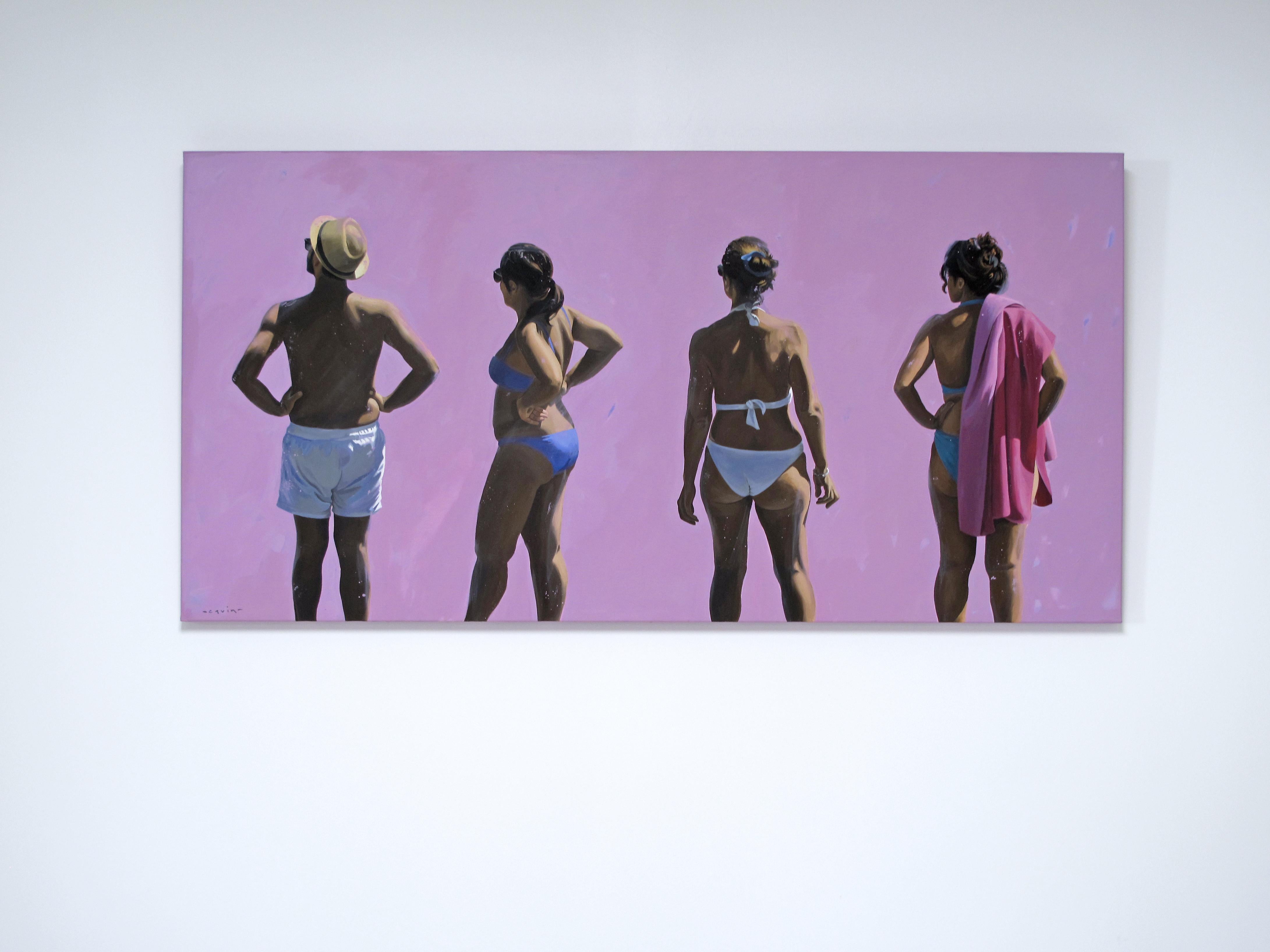 La hora de los ruidos ligeros - Marylin Cavin - pintura contemporánea de personas en venta 10