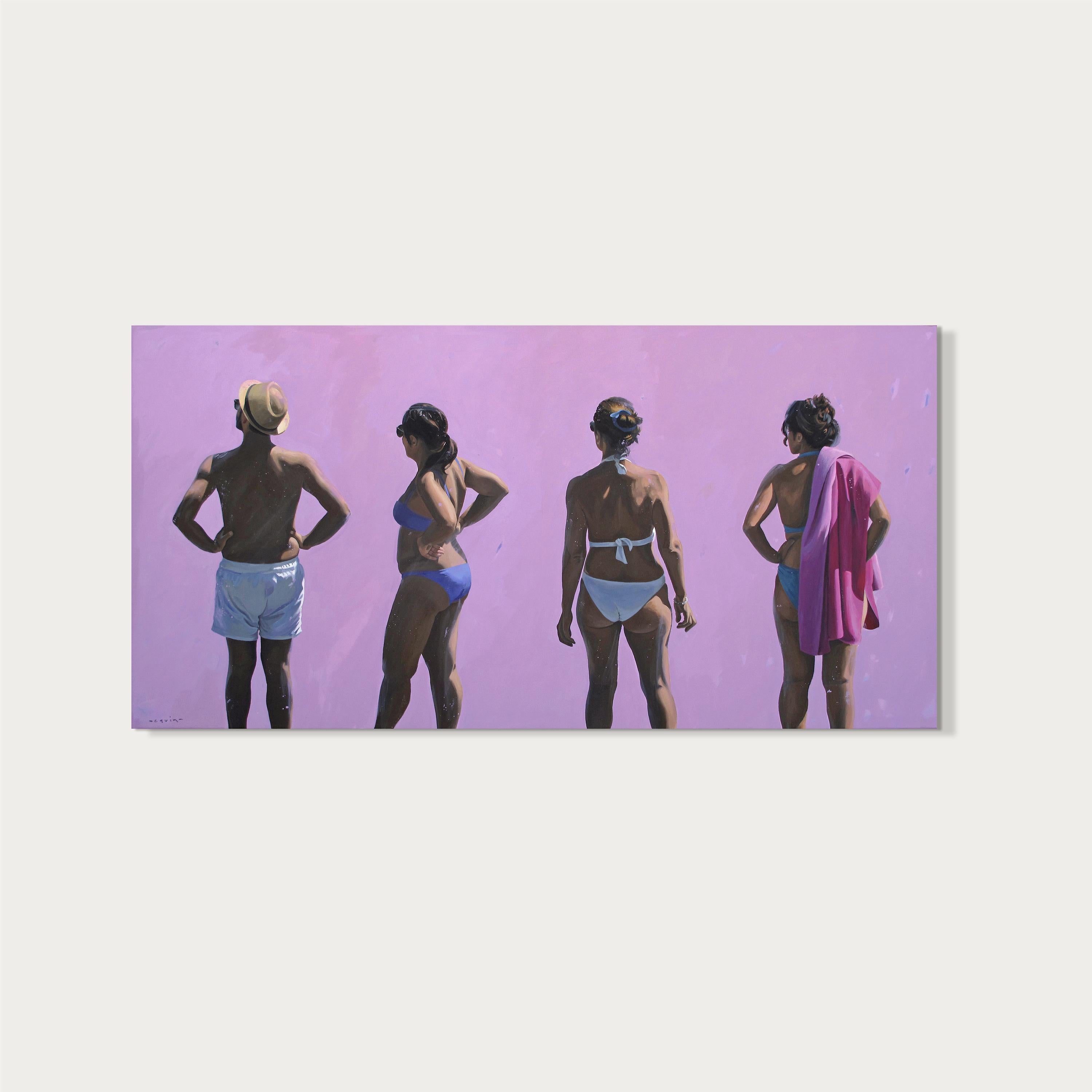 La hora de los ruidos ligeros - Marylin Cavin - pintura contemporánea de personas en venta 1